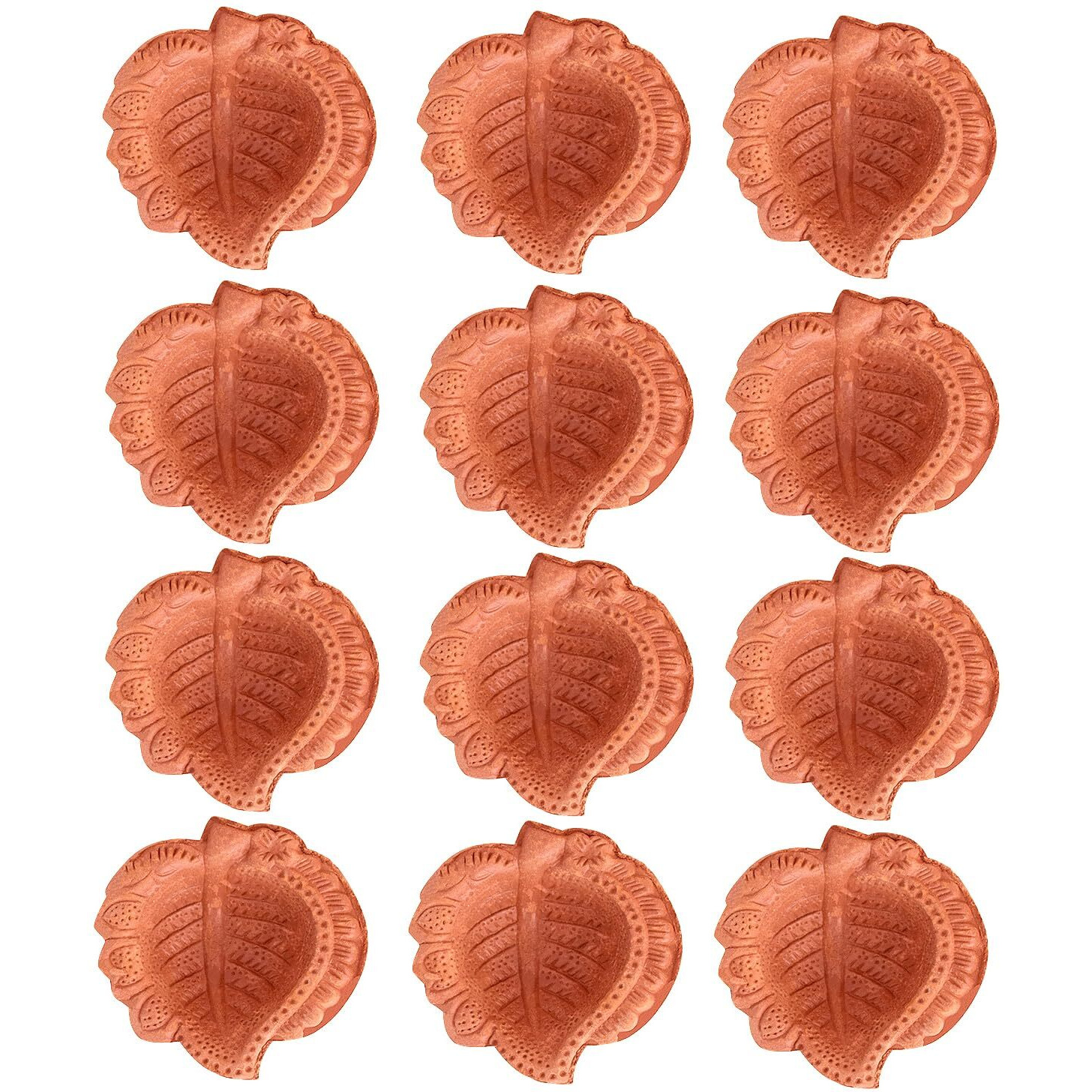 Satvik Set 12 Pc Clay Diya For Diwali Traditional Handmade Terracotta Earthen Vilakku Oil Lamp Diyas Natural Mitti Diya Forfestive Decor And Diwali Celebrations