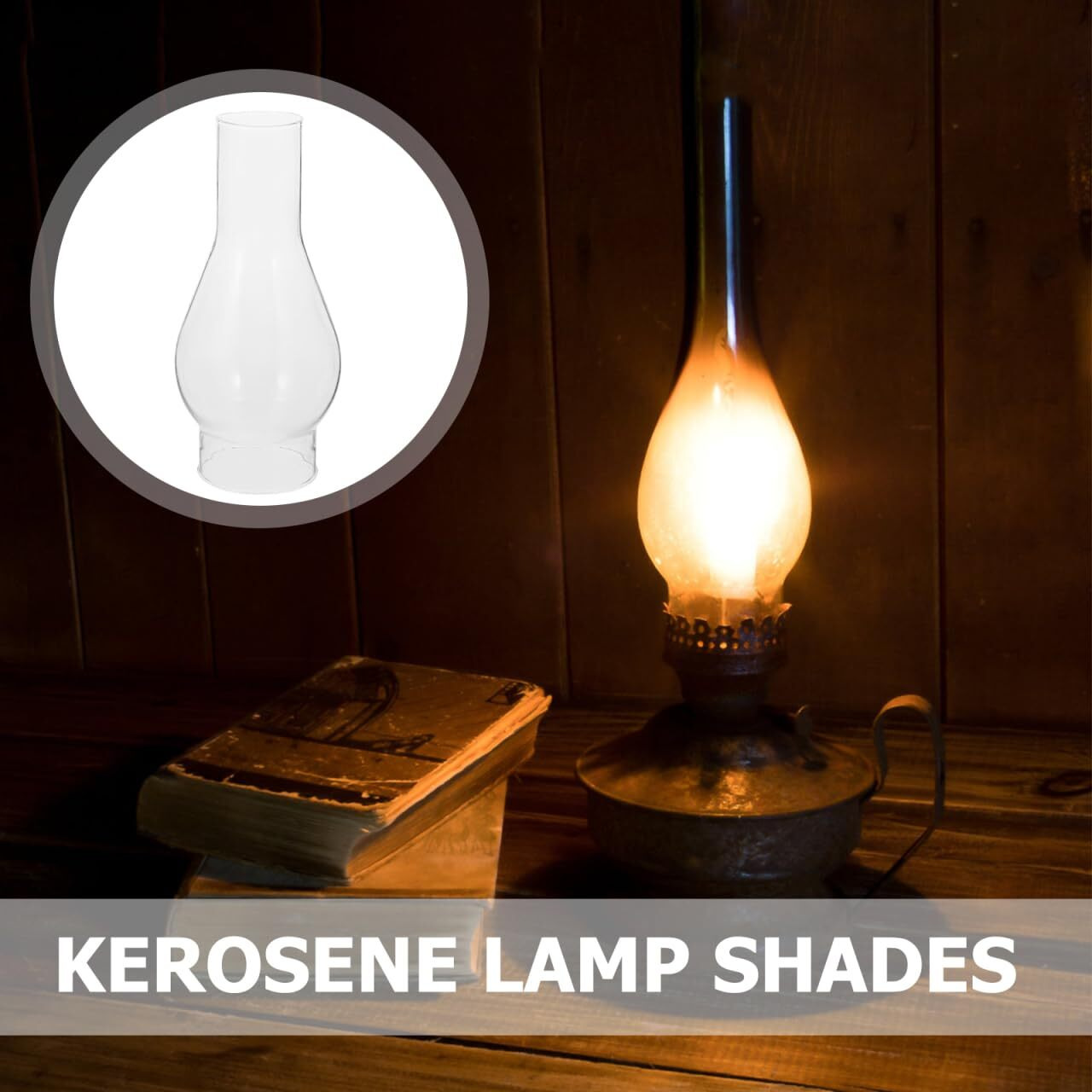 Oil Lamp Chimney, Clear Glass Retro Windproof Shade, Hurricane Lampshade Glass Replacement For Kerosene, Chimney And Antique Oil Lamps, Emergency Lighting, 6.5"" X 3"" Base