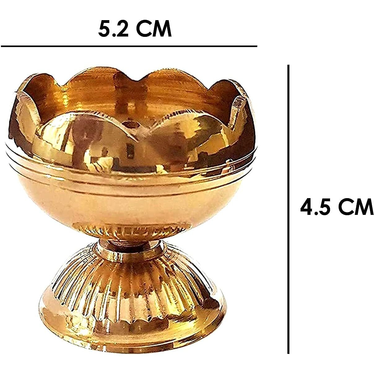 Craftsman Pure Virgin Brass Diwali Puja Jyoti Diya Indian Pooja Oil Lamp Dia Deepawali Diya/Oil Lamp/Candle Tea Light Holder/Diwali Decoration. Indian Gift Items (Pack Of 2)