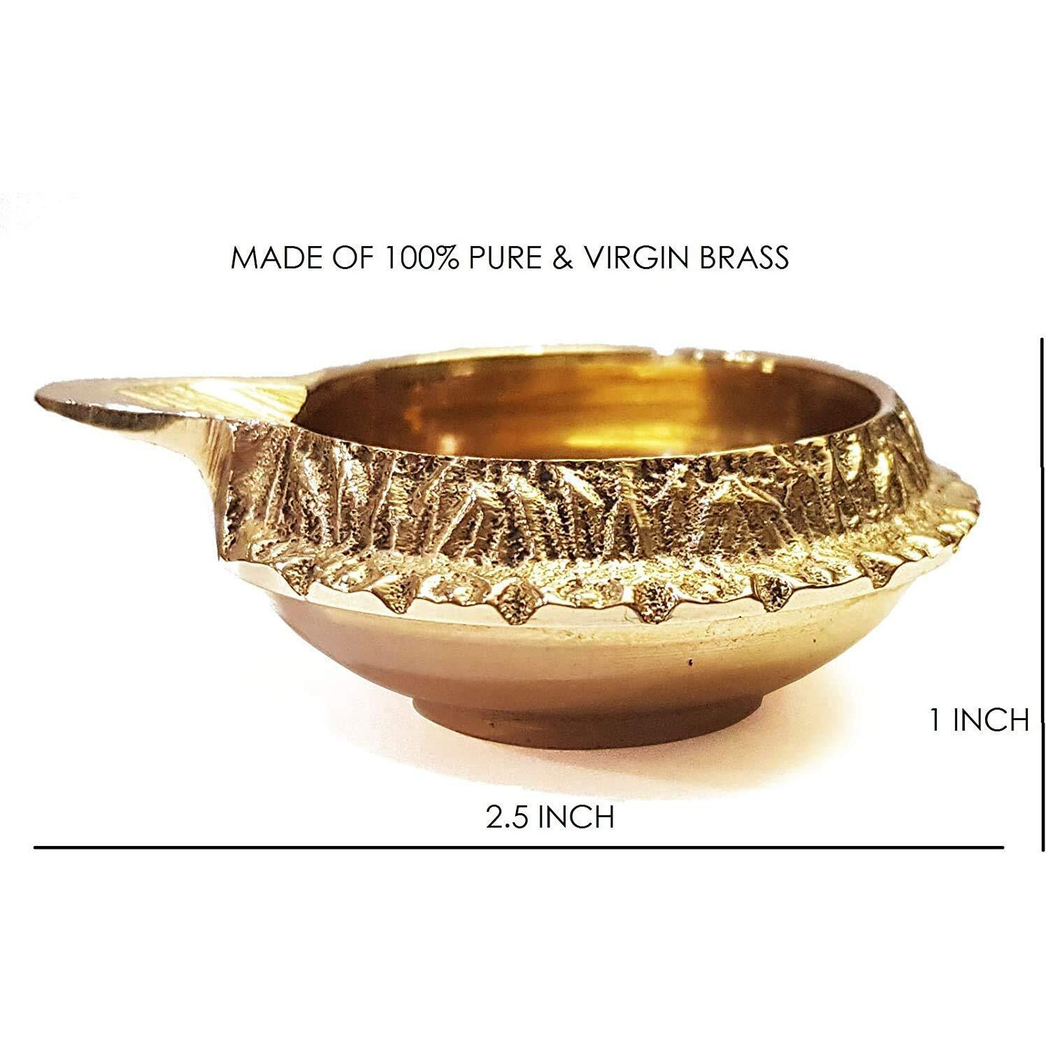 Satvik 10 Pc Handmade Pure Virgin Brass Kuber Diya For Pooja Diwali Decoration Oil Lamp Kutthu Vilakku Nilakku Deepak Deepam For Pujan Indian Housewarming Return Gift Items
