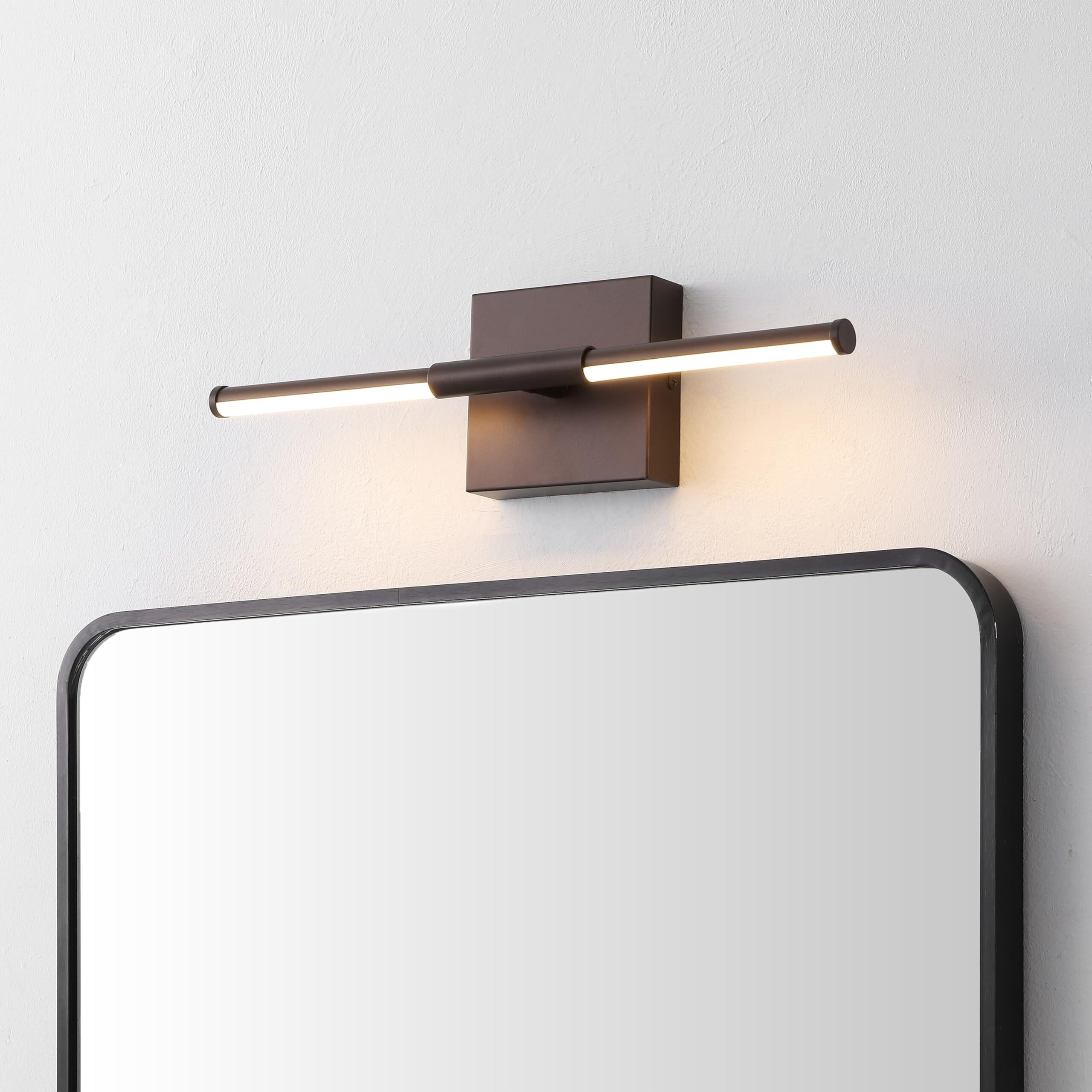 Jonathan Y Jyl7039D Makena 16.25"" Modern Minimalist Dimmable Integrated Led Metal Wall Sconce, Bedroom, Bathroom, Living Room, Dining Kitchen, Oil Rubbed Bronze