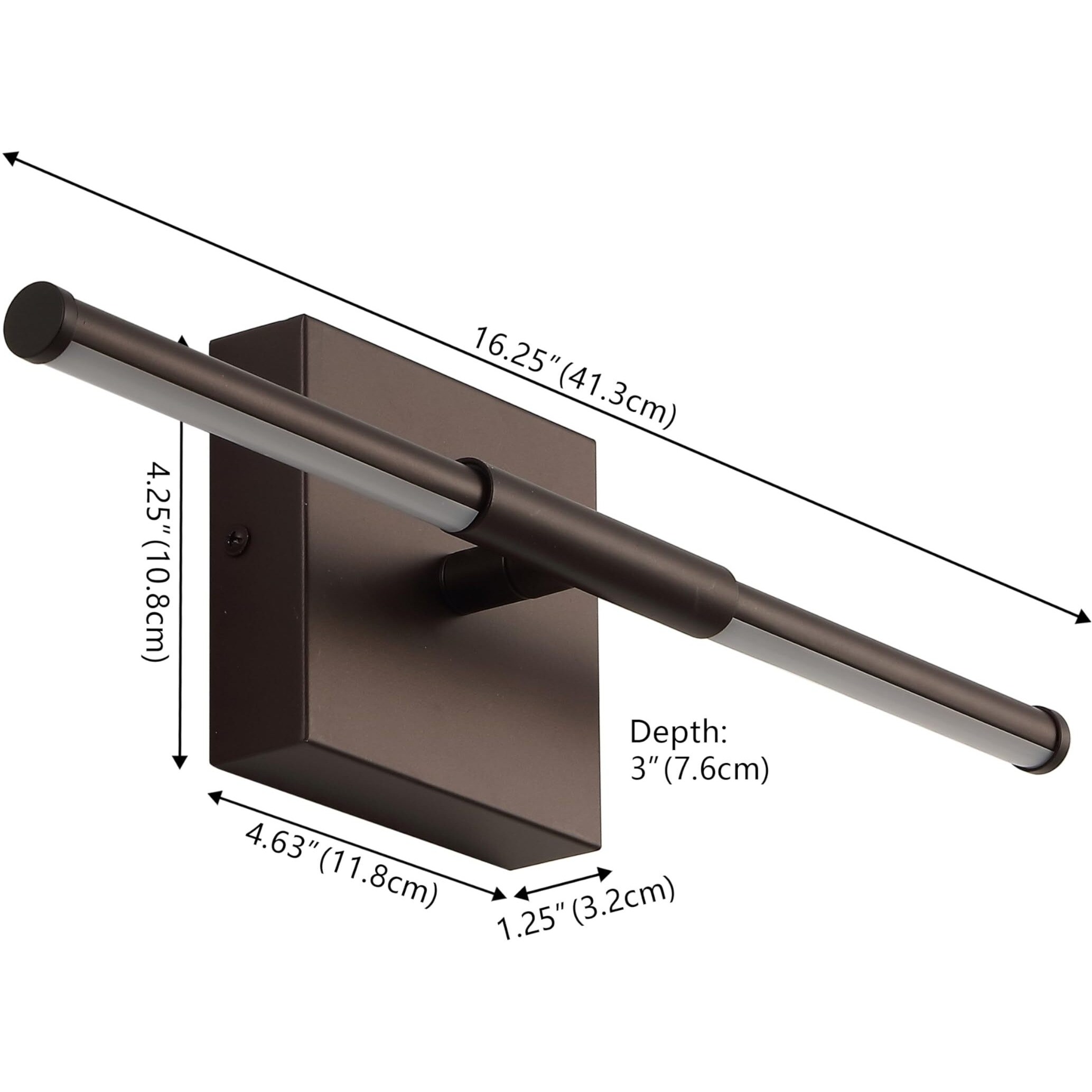 Jonathan Y Jyl7039D Makena 16.25"" Modern Minimalist Dimmable Integrated Led Metal Wall Sconce, Bedroom, Bathroom, Living Room, Dining Kitchen, Oil Rubbed Bronze