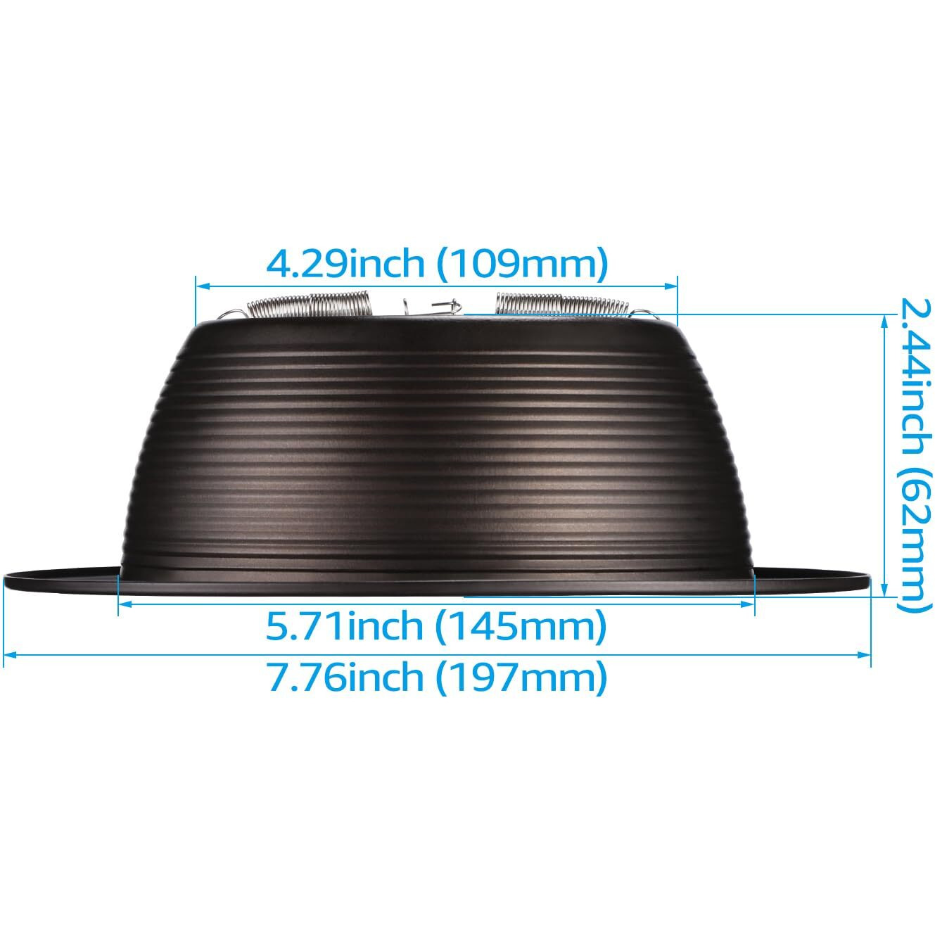 Torchstar 6 Inch Recessed Can Light Trim Rosewood Decor, Step Baffle With Detachable Ring, Full Metal, Fit Halo/Juno Remodel Recessed Housing, Oil Rubbed Bronze, Pack Of 6