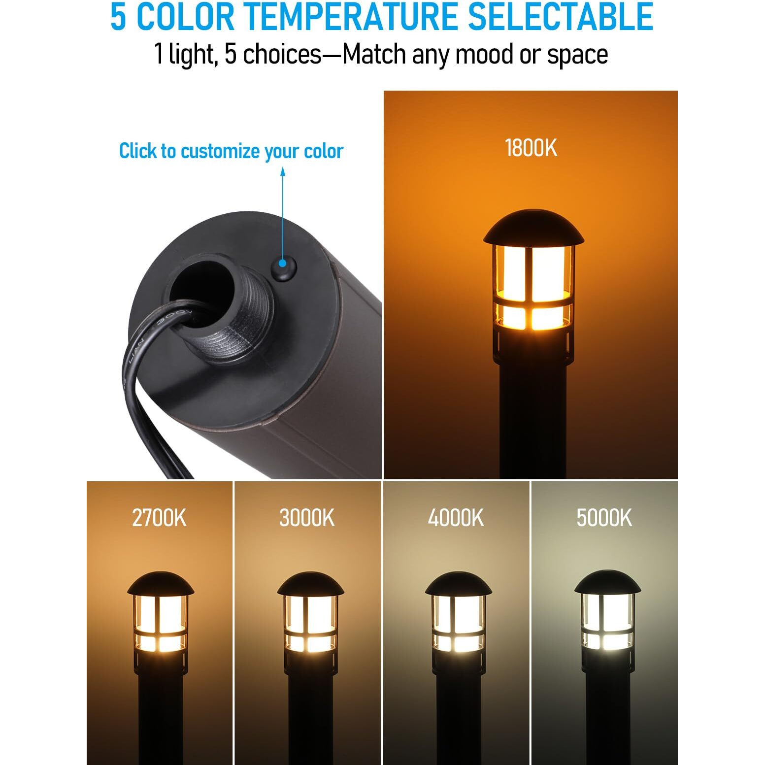 Leonlite 5Cct Low Voltage Landscape Pathway Lights, 3W 12V Ac/Dc Landscape Lighting, Ip65 Cri90+ Pathway Lighting Wired For Yard Lawn, Aluminum, Oil Rubbed Bronze, Etl Listed, 1800-5000K, Pack Of 6