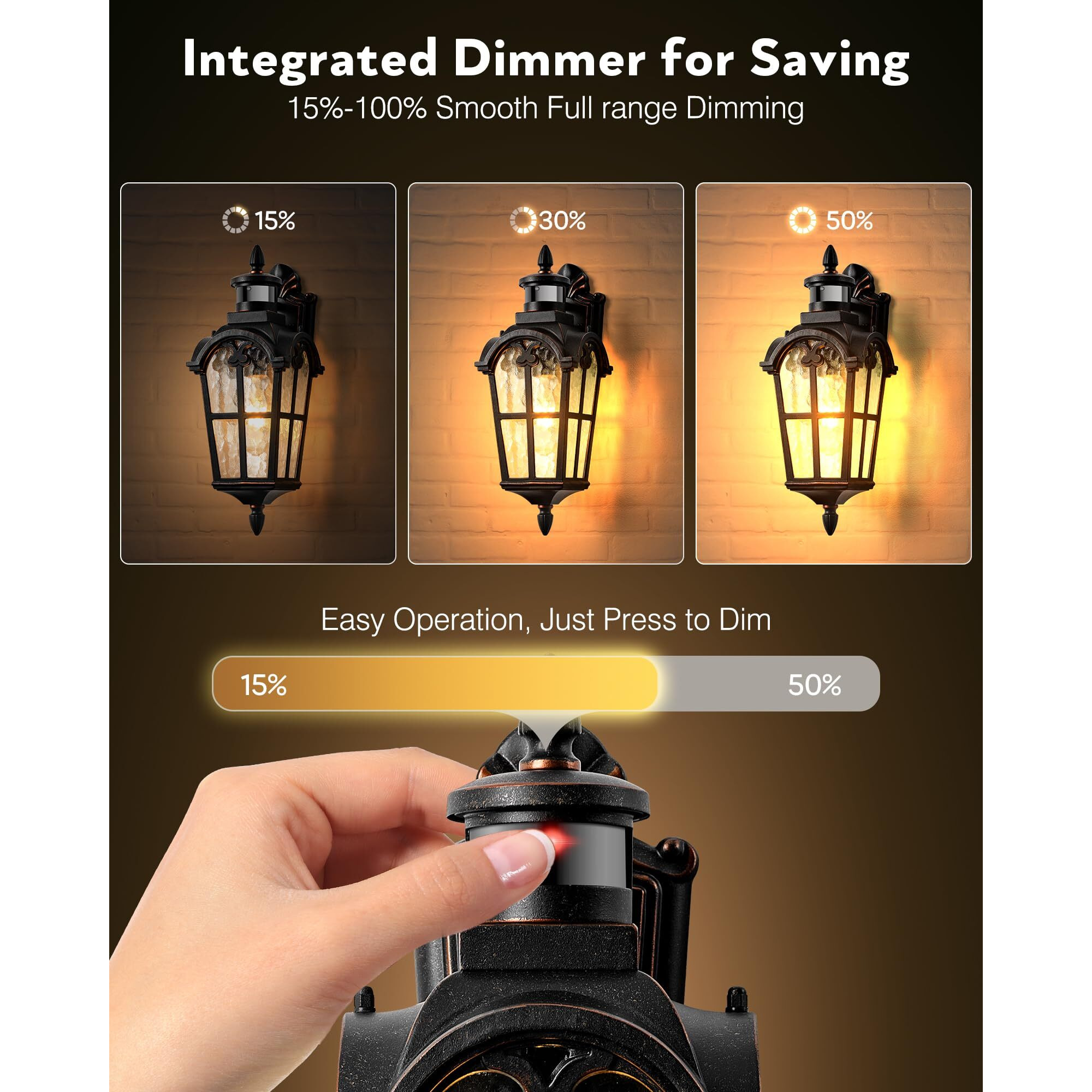 Vianis Outdoor Motion Sensor Light, Oil Rubbed Bronze Porch Lights Outside Lantern, 16.4"" H Dusk To Dawn Outdoor Lighting, 100% Aluminum Exterior Lighting Fixtures For House, Garden, Patio