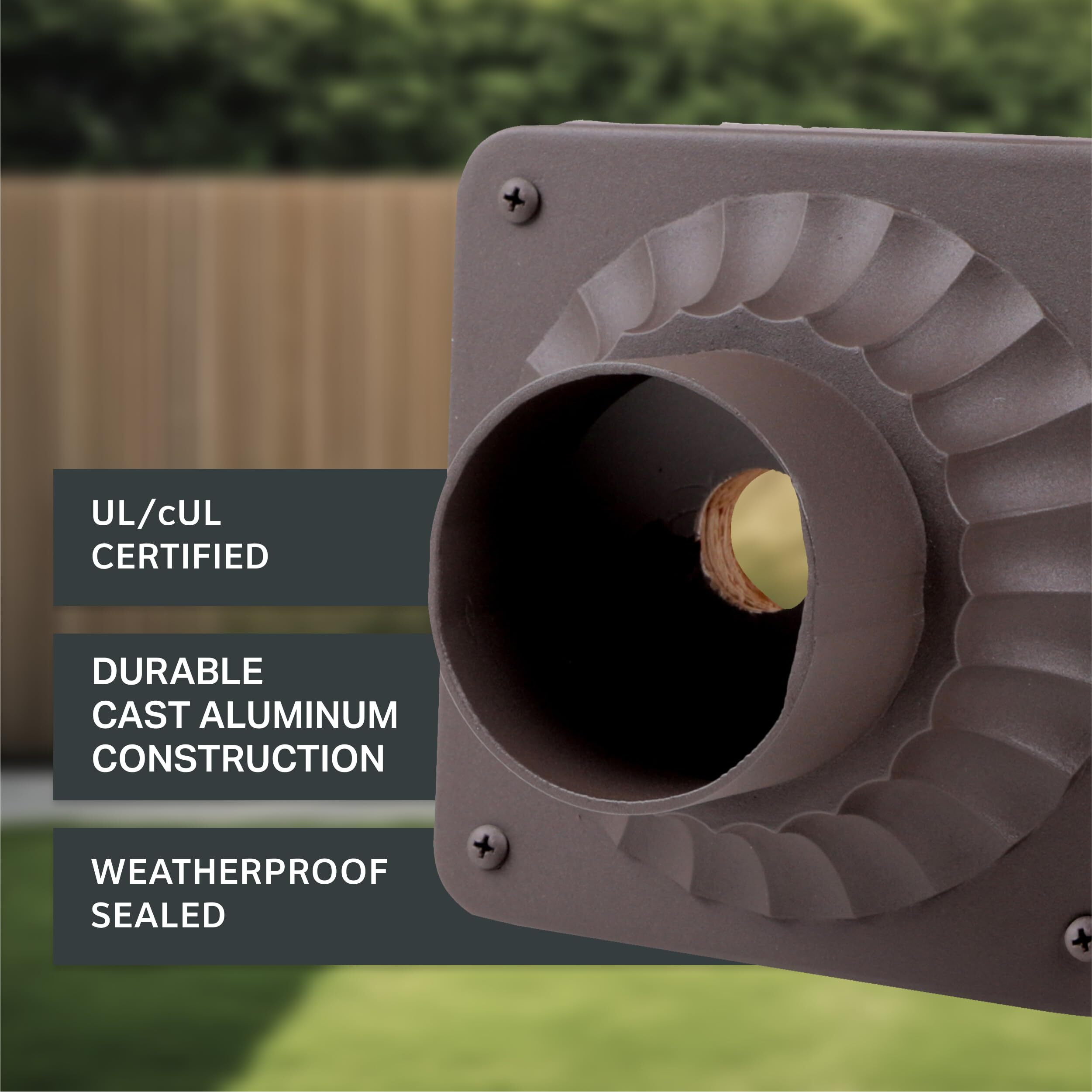 Designers Fountain Outdoor Post Light Base, 5.75 Inch Pier Mount For Deck, Porch And Patio, Cast Aluminum, Oil Rubbed Bronze, 1916-Orb