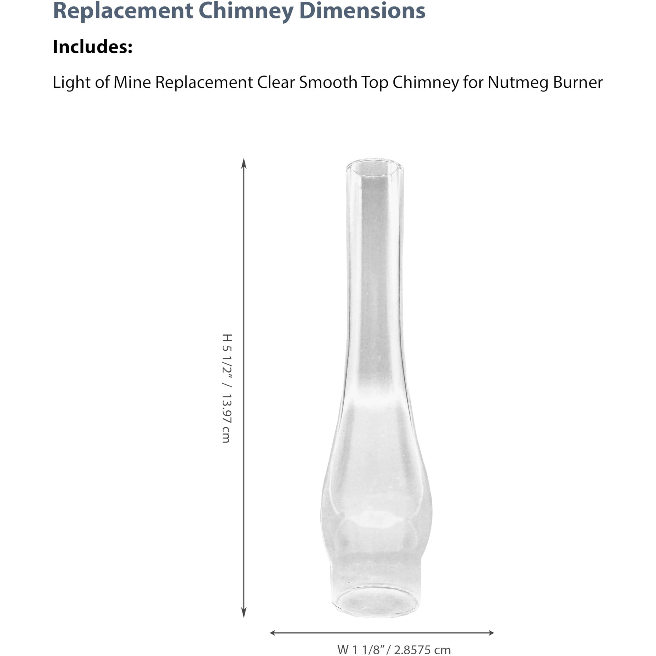 Light Of Mine Oil Lamp Replacement Chimneys (1 1/8"" X 5 1/2"")