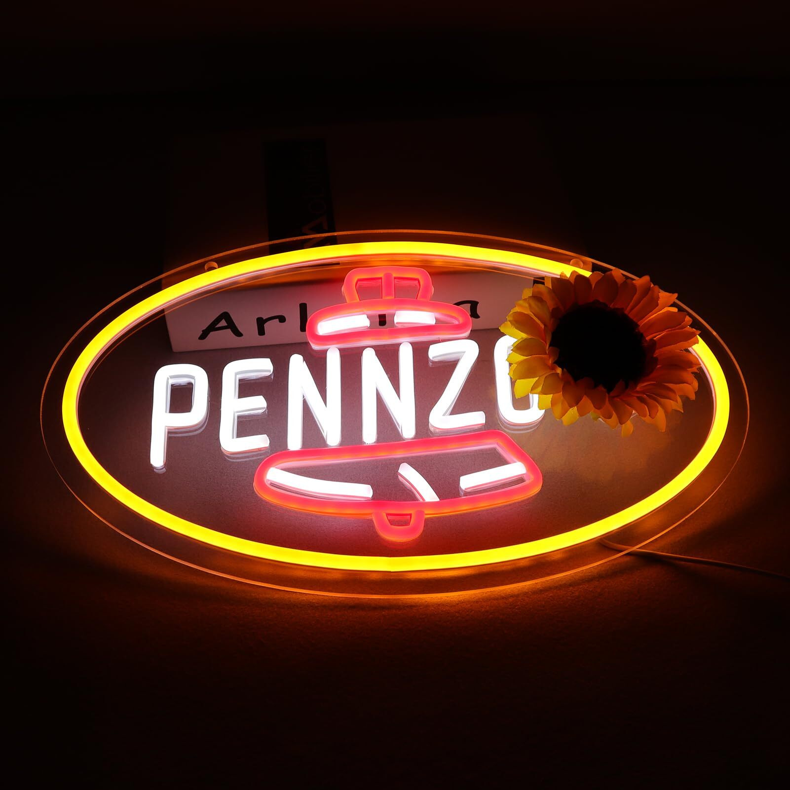 Wonderfullife Pennz Oil Neon Sign For Garage Decor,Motor Oil Led Signs For Man Cave Lube Store Or Auto Repair Store Display Lighting,5V Usb Easy Hanging.