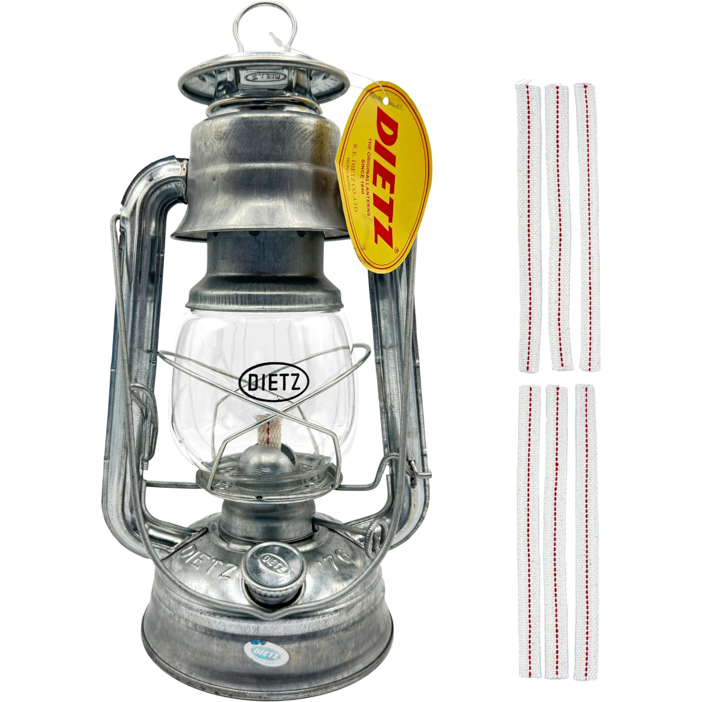 Light Of Mine - Dietz 76 Original Galvanized Oil Lantern With 1/2"" Replacement Wick Strips (Galvanized/Zinc)