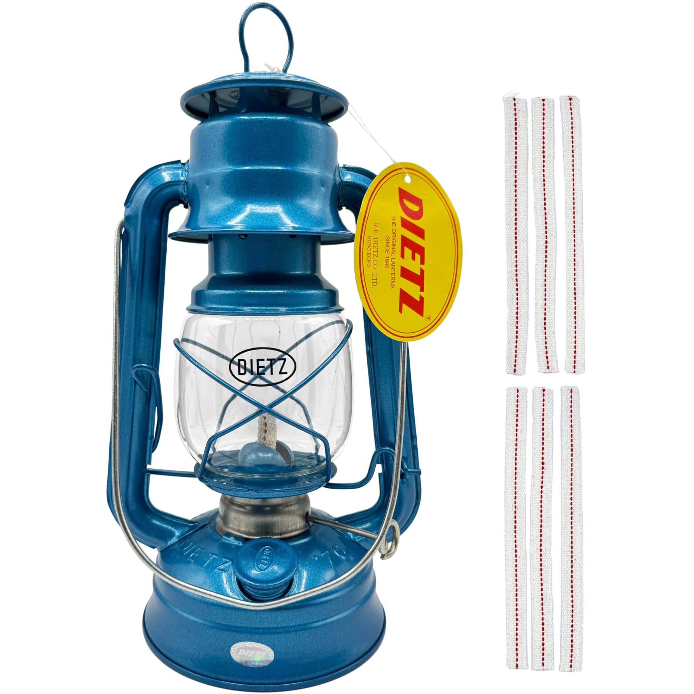 Light Of Mine - Dietz 76 Original Blue Oil Lantern With 1/2"" Replacement Wick Strips (Blue)