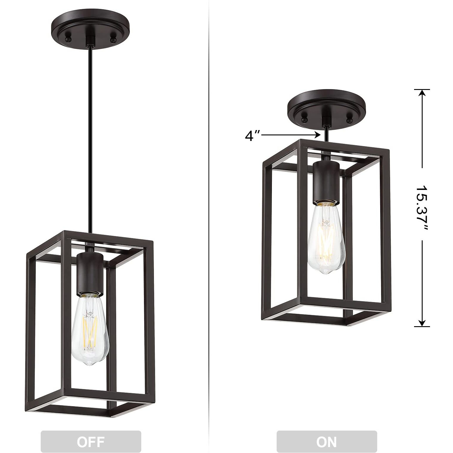 Dolaimy House 3 Pack 1 Light Adjustable Rustic Farmhouse Pendant Light With Metal Cage Mini Pendant Lighting Fixture For Kitchen Island Cafe Bar Oil Rubbed Bronze Finish