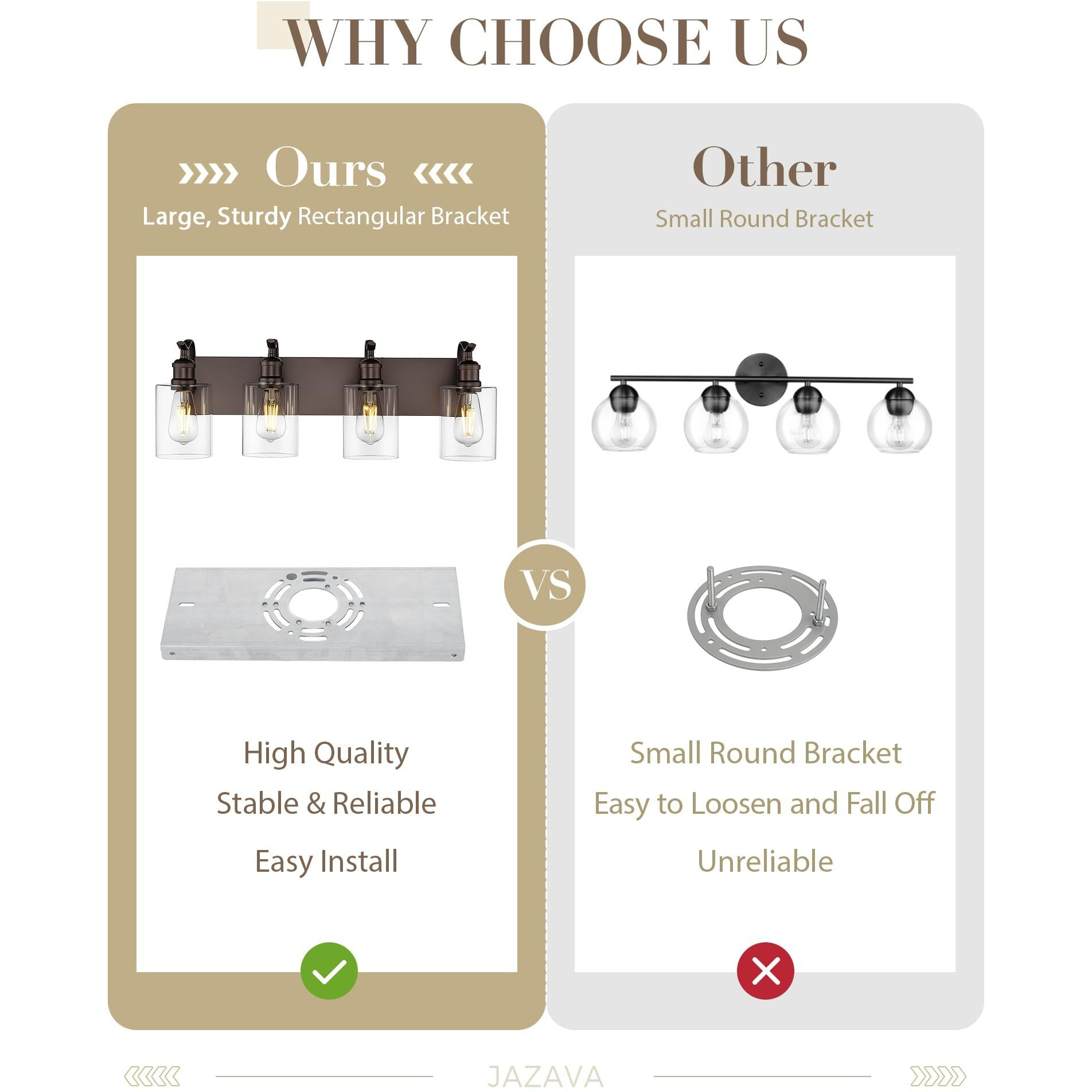 Jazava 4 Light Bathroom Vanity Light, Morden Bathroom Vanity Lights Over Mirror Oil Rubbed Bronze Wall Sconce Light With Clear Glass Shade Zcvl01Orb-4