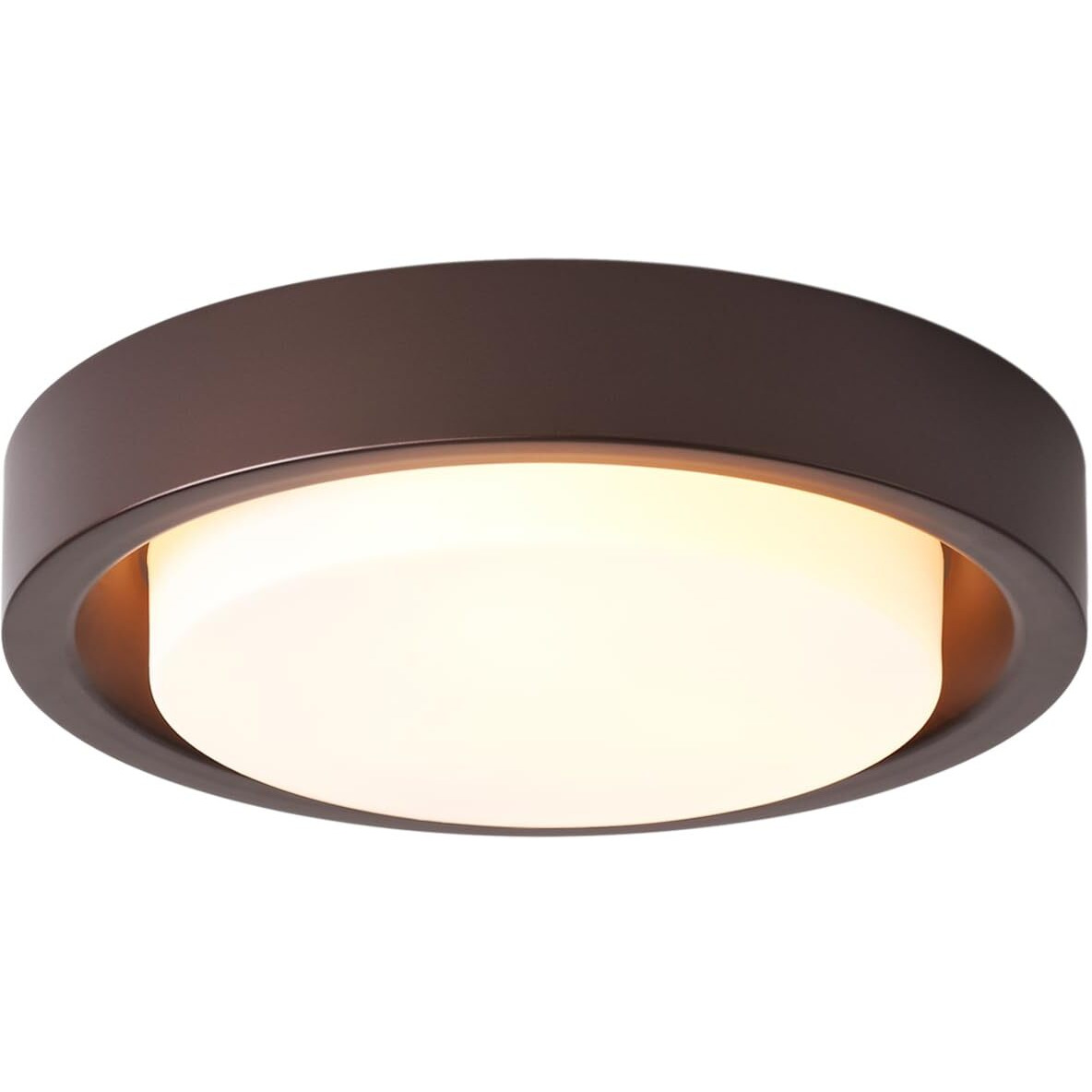 Miaomeio 16 Inch Flush Mount Ceiling Light,3-Lights Oil Rubbed Bronze Finish With Frosted Glass Shade,Round Ceiling Light Fixture For Bedroom Livingroom Kitchen