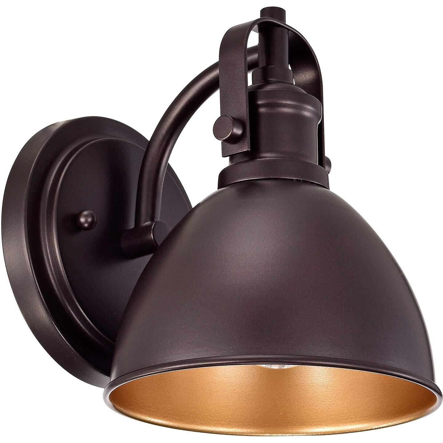 Acland Oil Rubbed Bronze Gooseneck Wall Sconce, 7.5"" Rustic Farmhouse Vanity Light, Barn Light Fixture For Bathroom, Bedroom, Garage, Porch, And Entryway