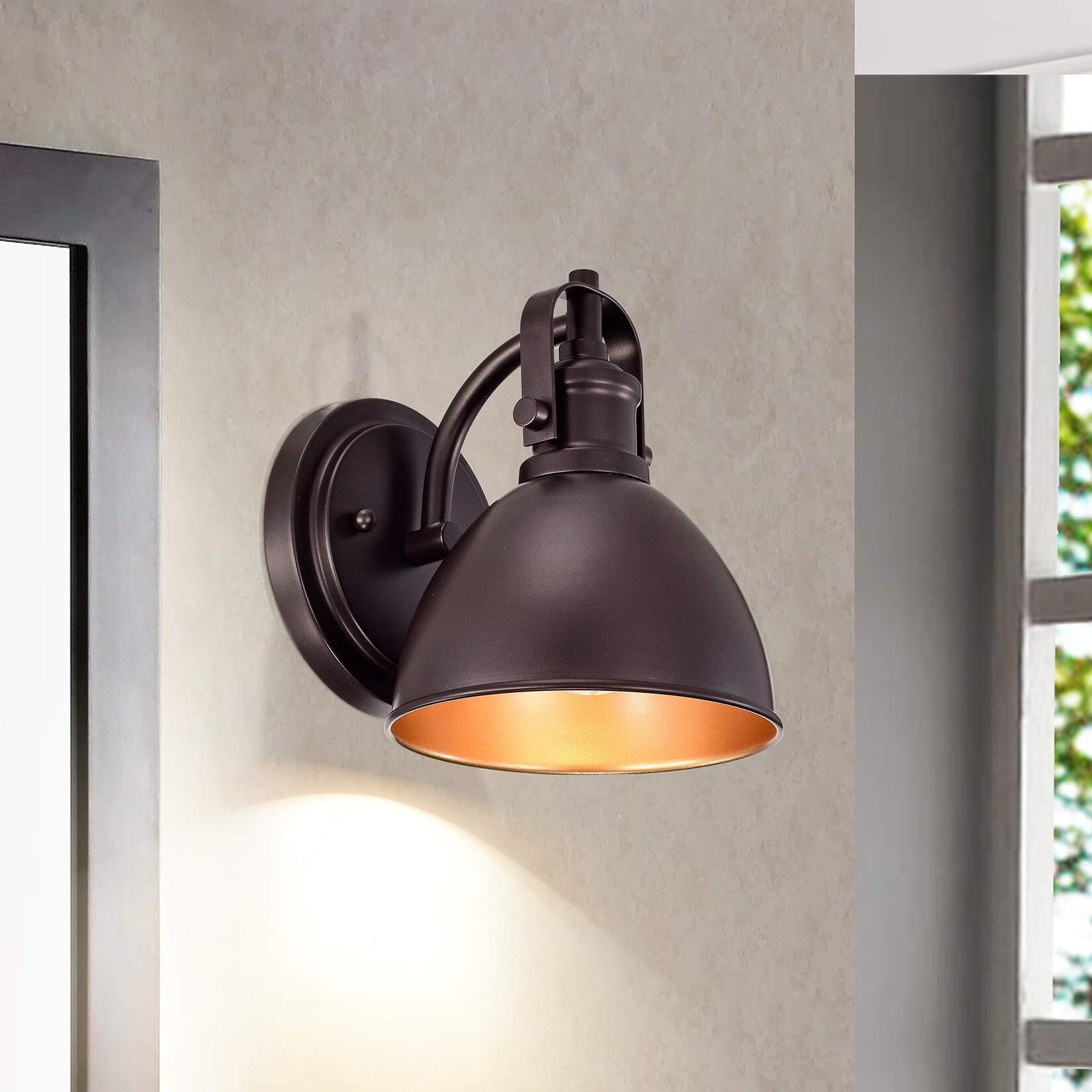 Acland Oil Rubbed Bronze Gooseneck Wall Sconce, 7.5"" Rustic Farmhouse Vanity Light, Barn Light Fixture For Bathroom, Bedroom, Garage, Porch, And Entryway