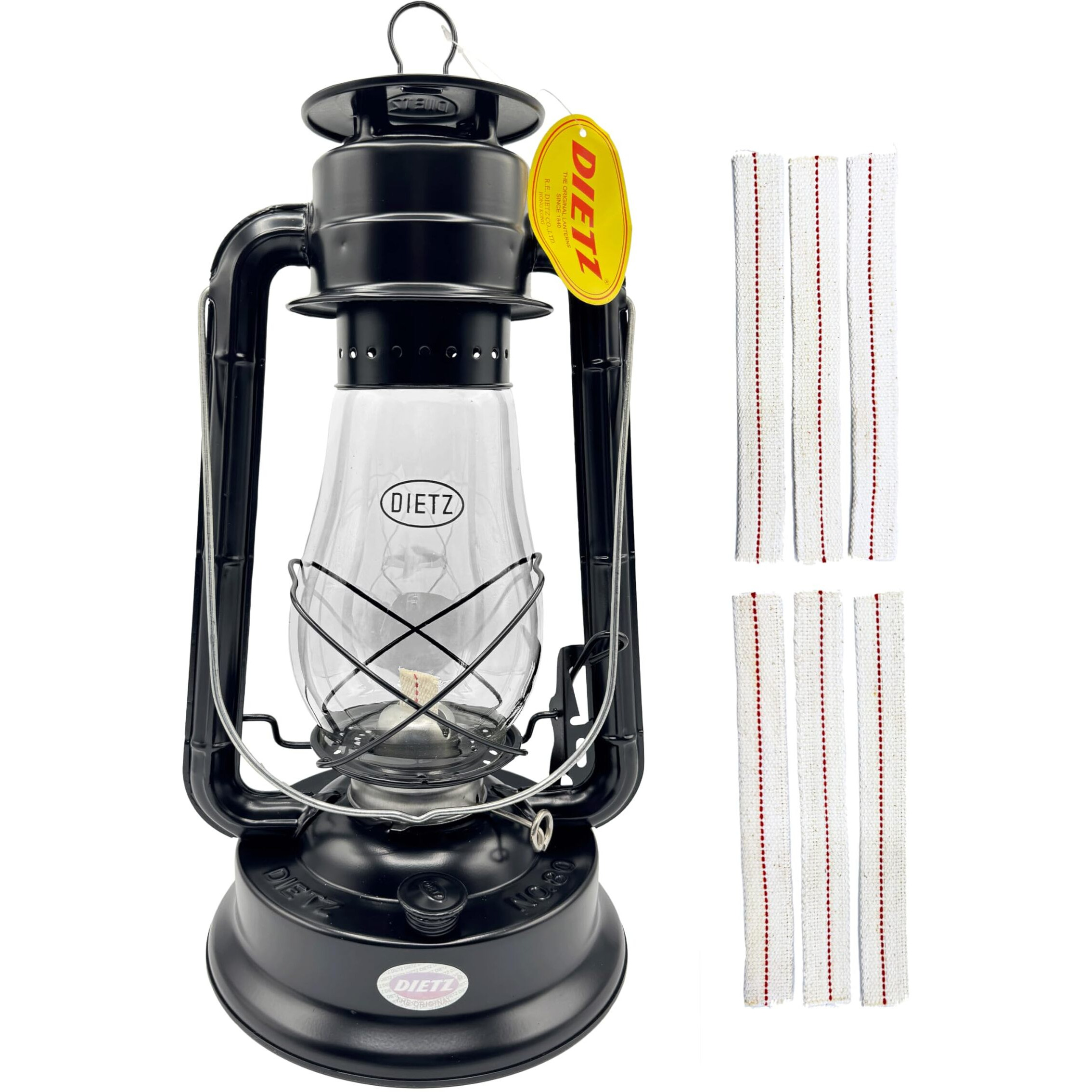 Light Of Mine - Dietz 80 Blizzard Oil Lantern With 7/8"" Replacement Wick Strips (Black)