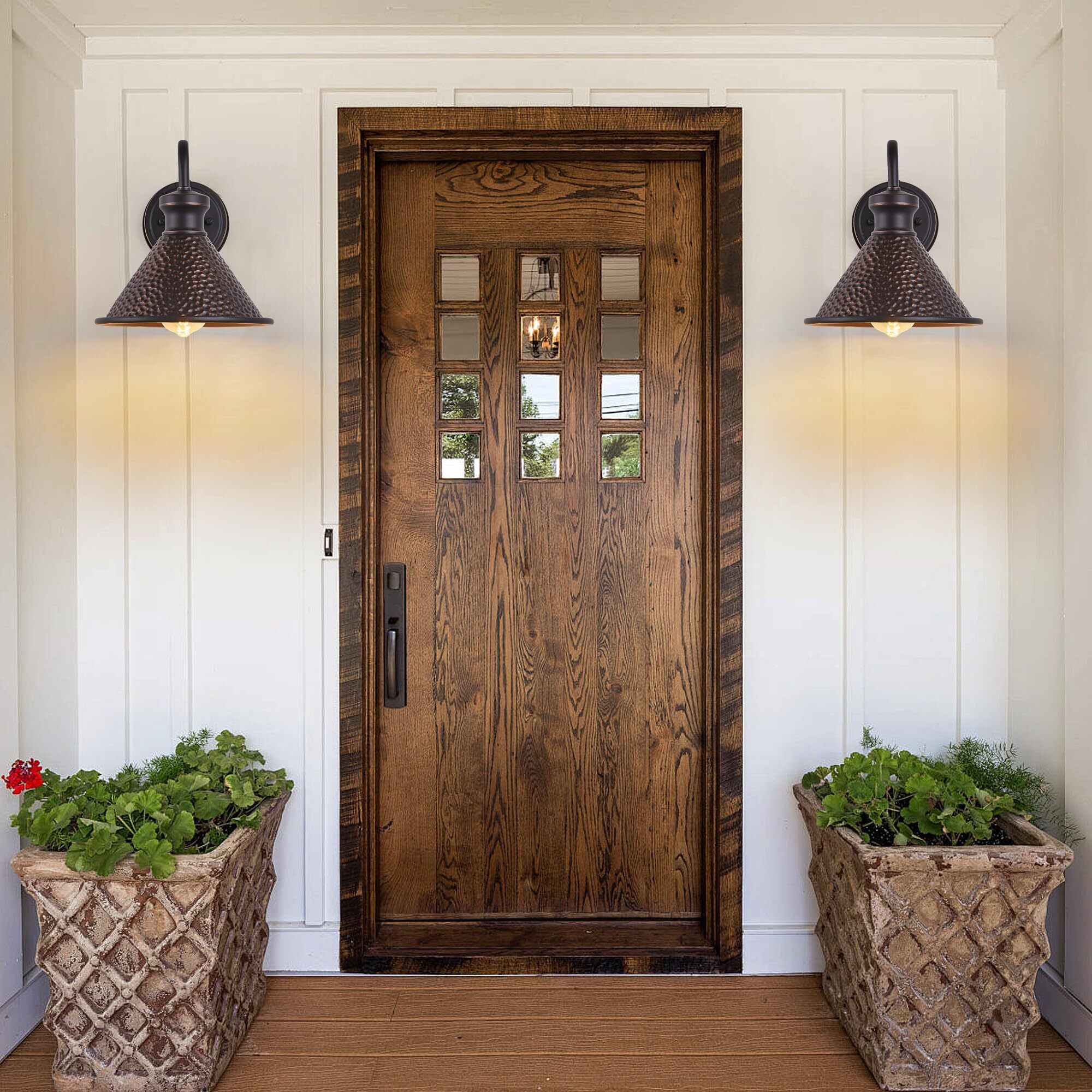 Tarentlight Gooseneck Outdoor Wall Sconce 1-Light E26 Socket Farmhouse Wall Mount Porch & Patio Lights,9.3Inch Width Casting Aluminum Shade,Oil Rubbed Bronze,Easily Installed In Outdoor And Indoor.