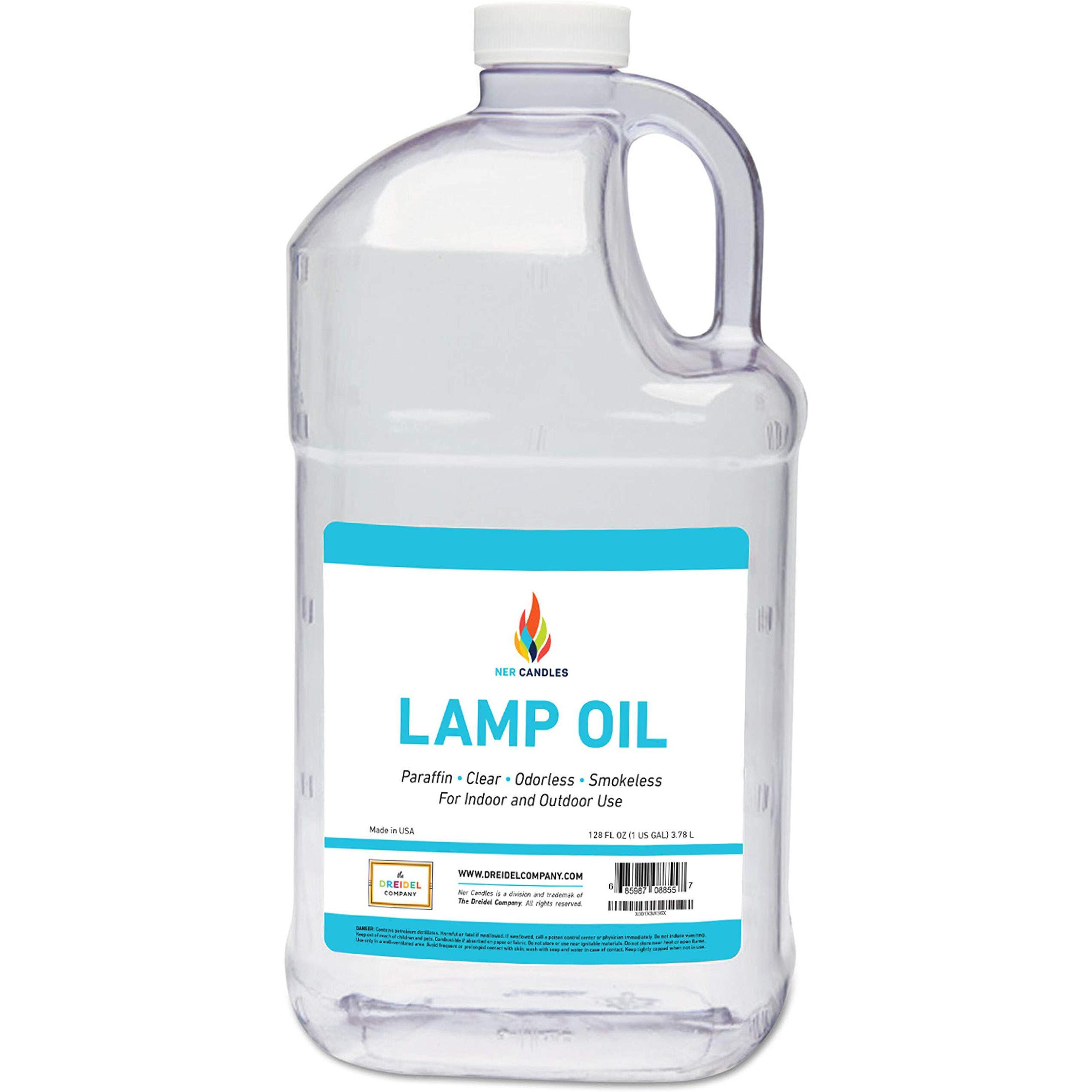 The Dreidel Company Liquid Paraffin Lamp Oil - 1 Gallon - Smokeless, Odorless, Ultra Clean Burning Fuel For Indoor And Outdoor Use (4-Pack)
