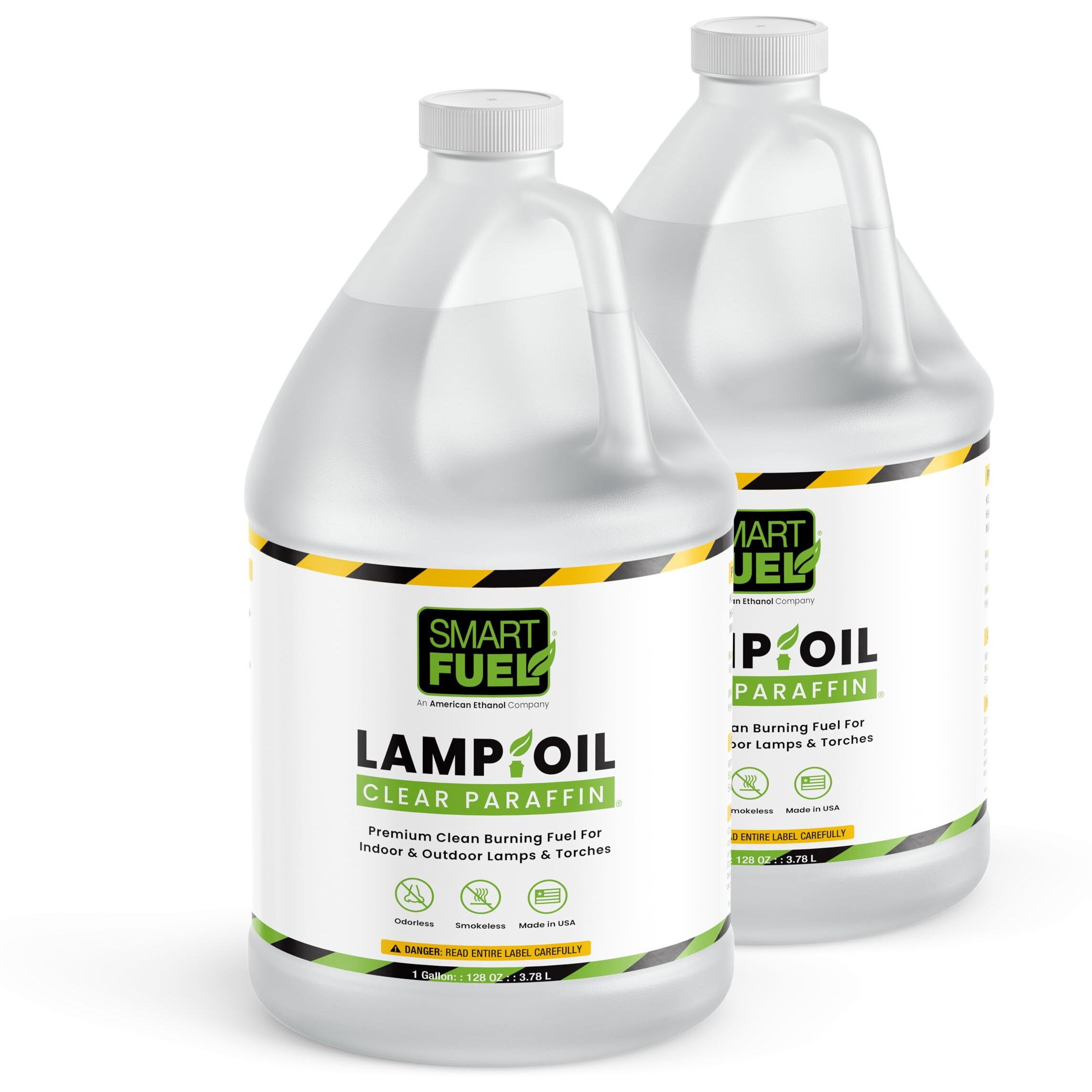 American Ethanol Smart Fuel Paraffin Oil Lamp - Clear And Smooth Burn, Smokeless, Odorless Tiki Torch Fuel For All Types Of Oil Lamps Indoor Use, Suitable For Lanterns - 2 X 128 Oz