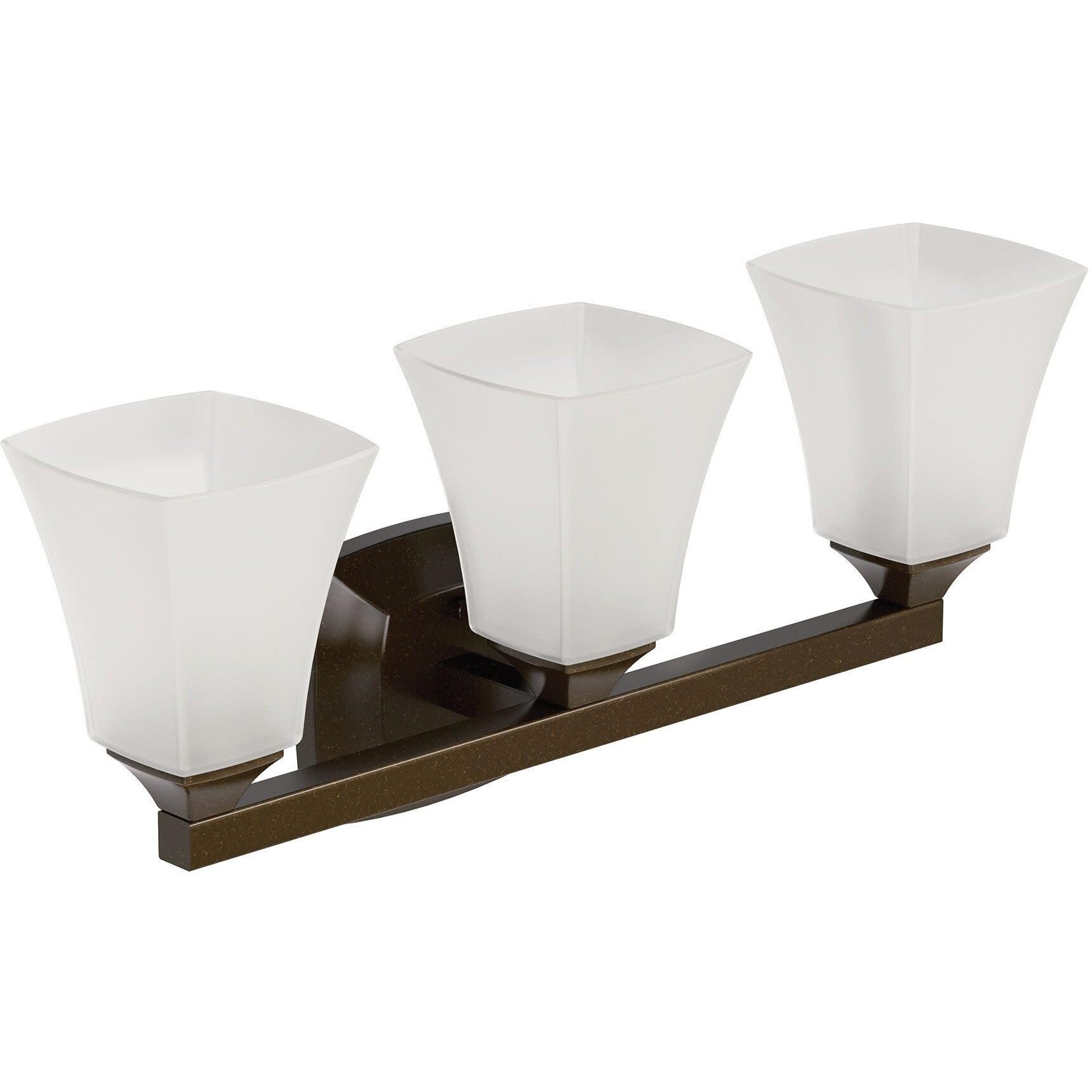 Moen Yb5163Orb Voss 3-Light Dual-Mount Bath Bathroom Vanity Fixture With Frosted Glass, Oil-Rubbed Bronze