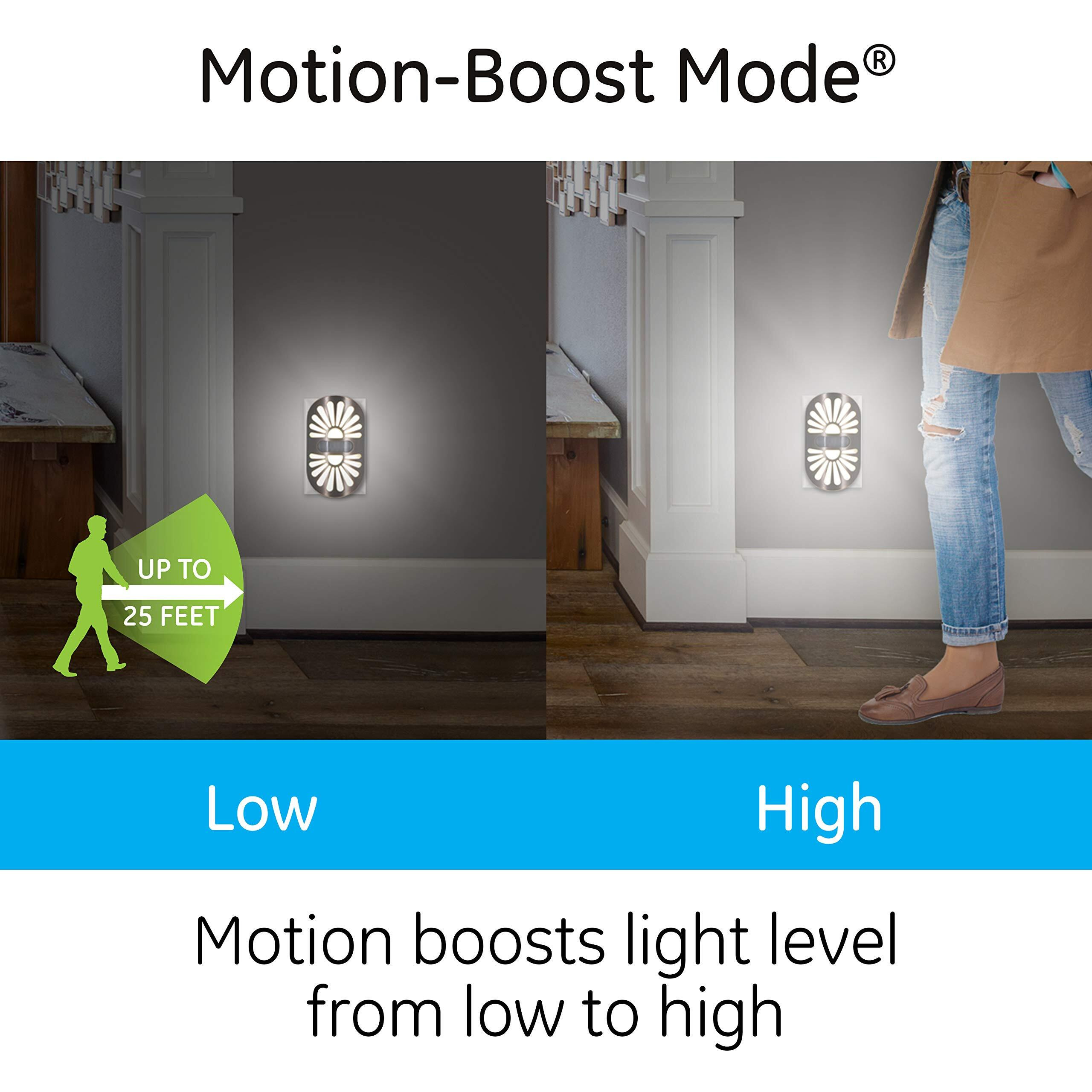 Ge Led Motion Sensor Night Light, Motion-Select 25Ft Detection, Plug-In, 40 Lumens, Dusk-To-Dawn, Ideal Nightlight For Bedroom, Bathroom, 37261, Oil Rubbed Bronze Peacock, 1 Pack