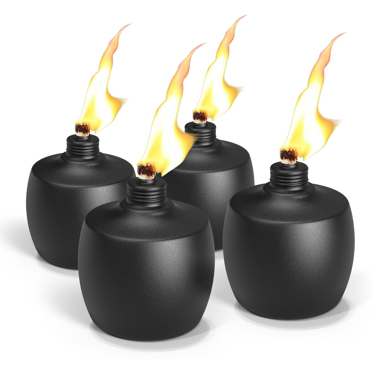 4-Pack Citronella Tabletop Torches, Mqkiwao 21 Oz Table Top Torches For Outdoor, Metal Oil Burner Candles, Garden Torches With Fiberglass Wick For Yard, Patio, Deck, Garden, Party, Landscape
