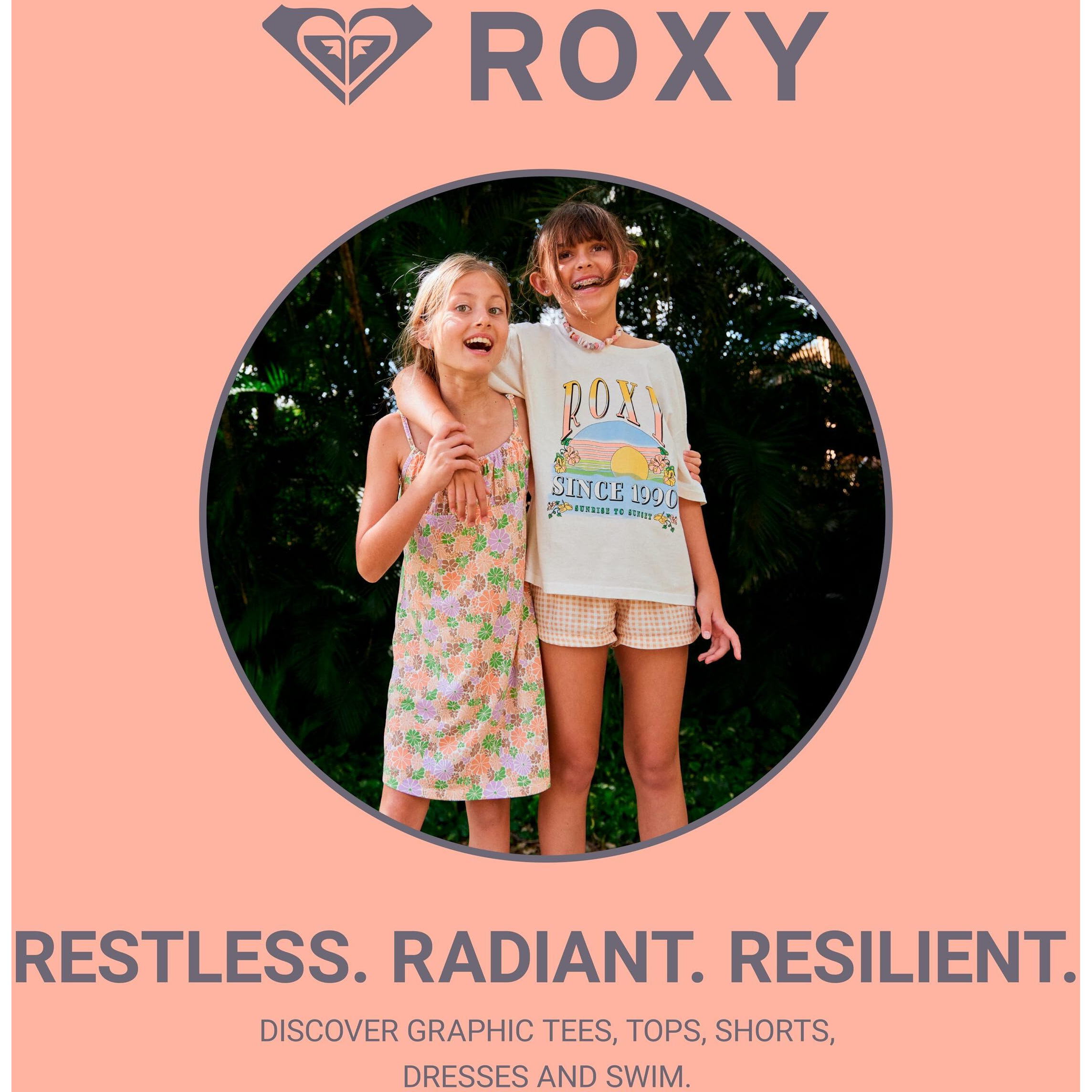 Roxy Girls' Soleil Elastic Waist Shorts, Drawstring Closure, Soft & Comfortable Fit, Oil Green, 7
