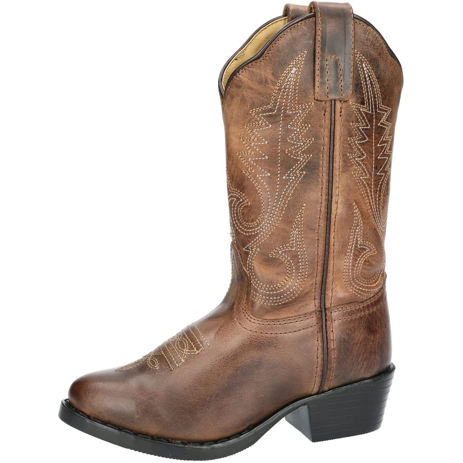 Smoky Mountain Boots Kids' Roper Western Boot, Little Kid, Brown Oil Distress, Medium, Size 10 Us