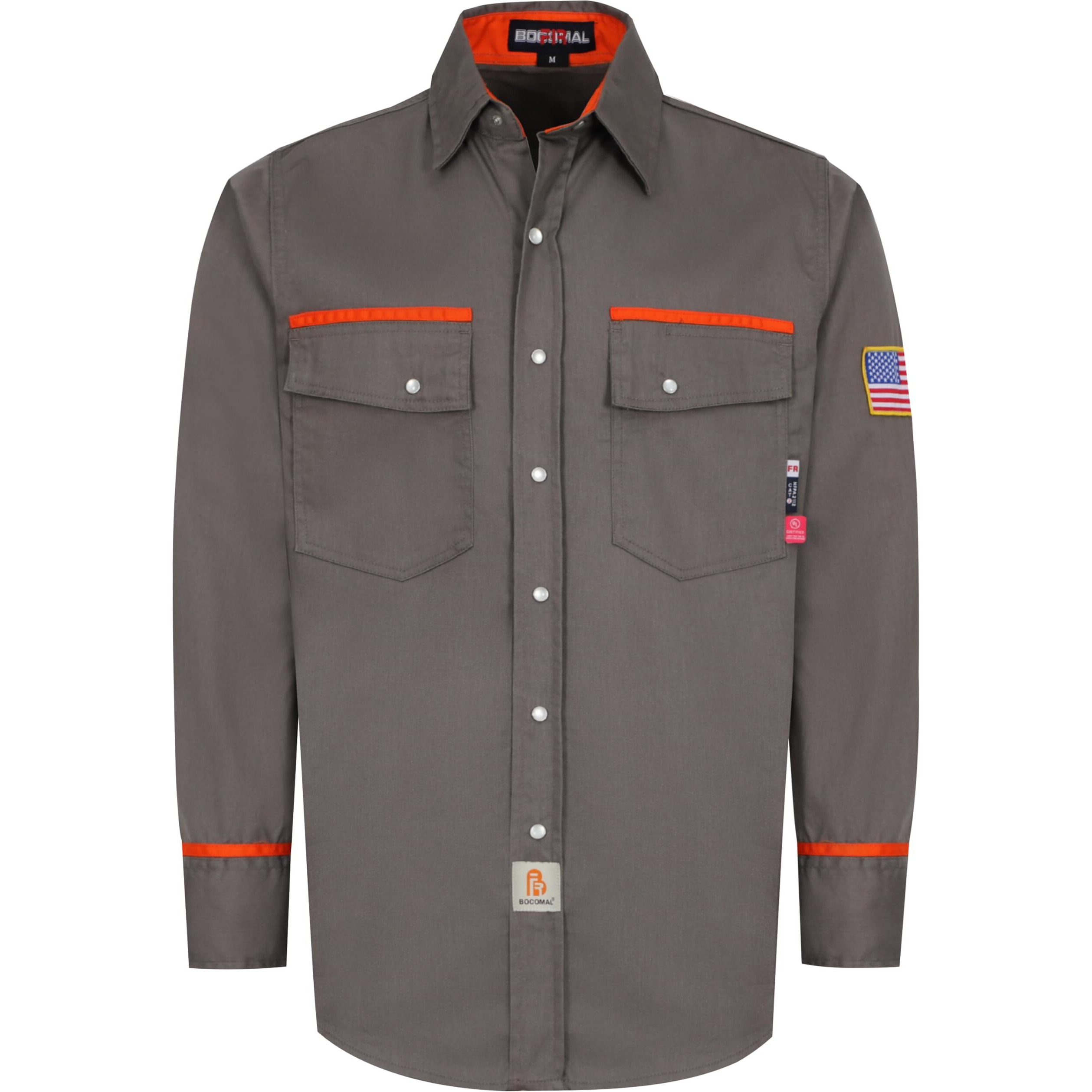 Bocomal Fr Shirts For Men Flame Resistant Light Weight Nfpa2112 Fire Retardant Welding Shirt Water & Oil Repellent Finish