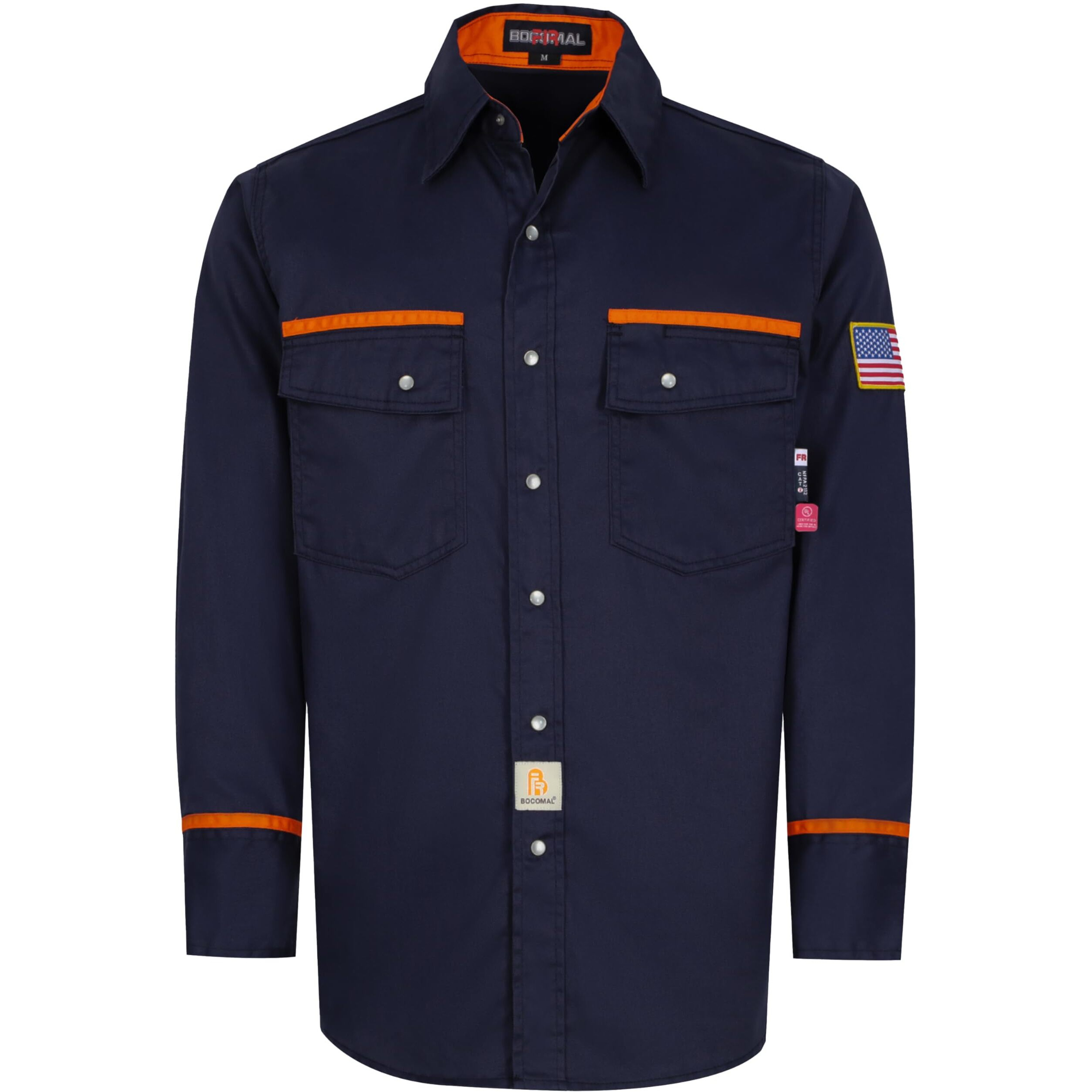 Bocomal Fr Shirts For Men Flame Resistant Light Weight Nfpa2112 Fire Retardant Welding Shirt Water & Oil Repellent Finish