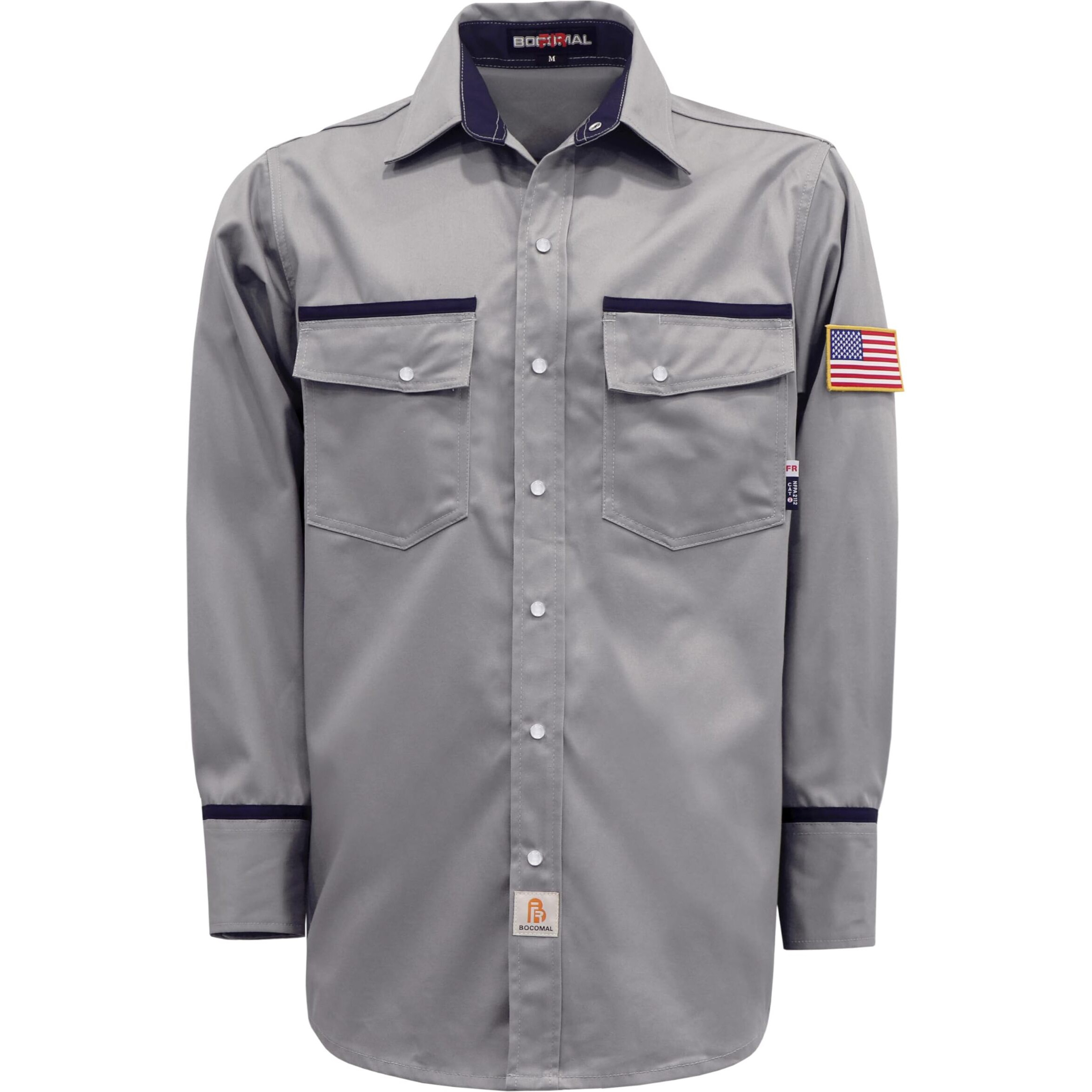 Bocomal Fr Shirts For Men Flame Resistant Light Weight Nfpa2112 Fire Retardant Welding Shirt Water & Oil Repellent Finish