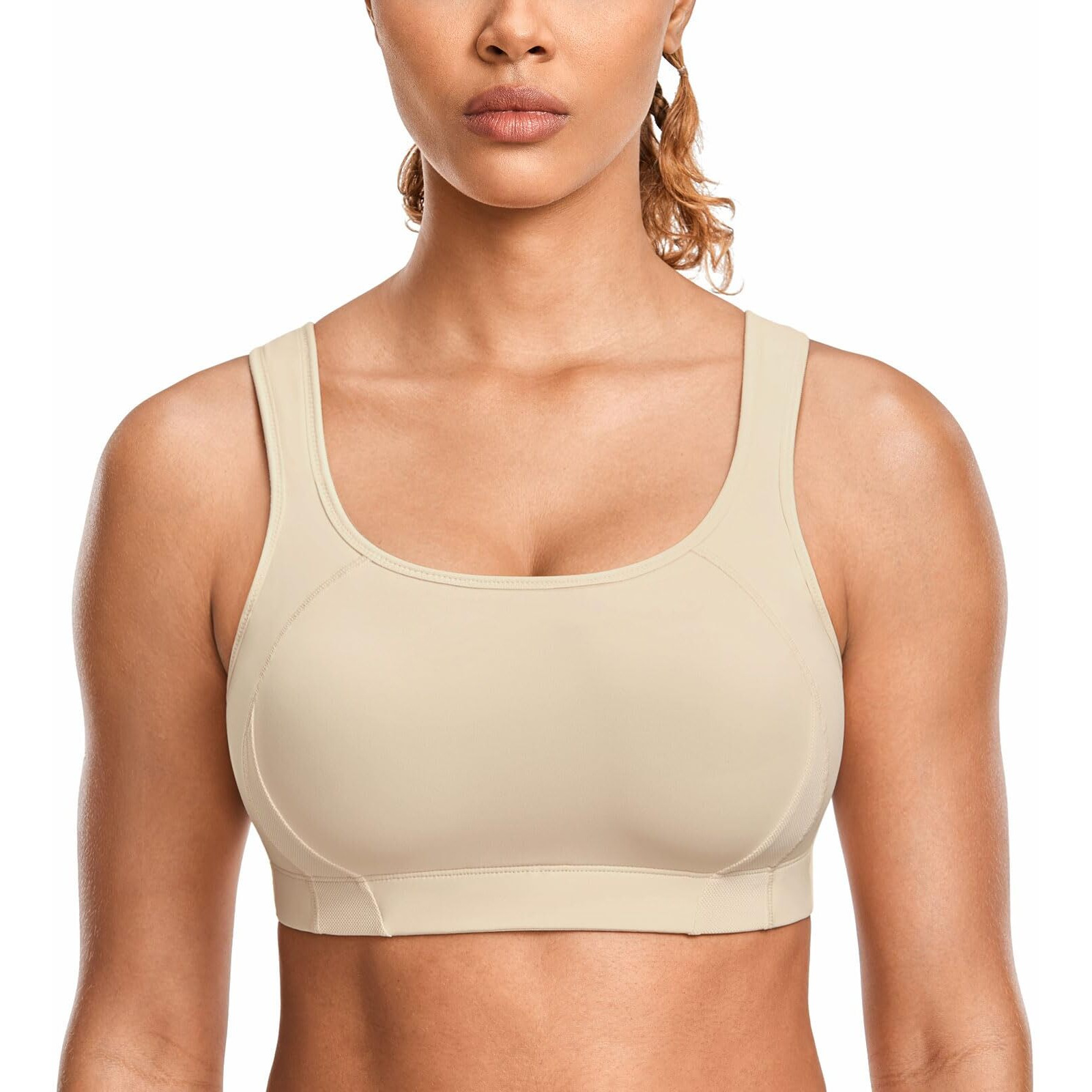 Syrokan Bounce Control Plus Size Sports Bras For Women High Support Double Back Hooks Full Coverage Padded Wireless Bra Oil Gray 42C