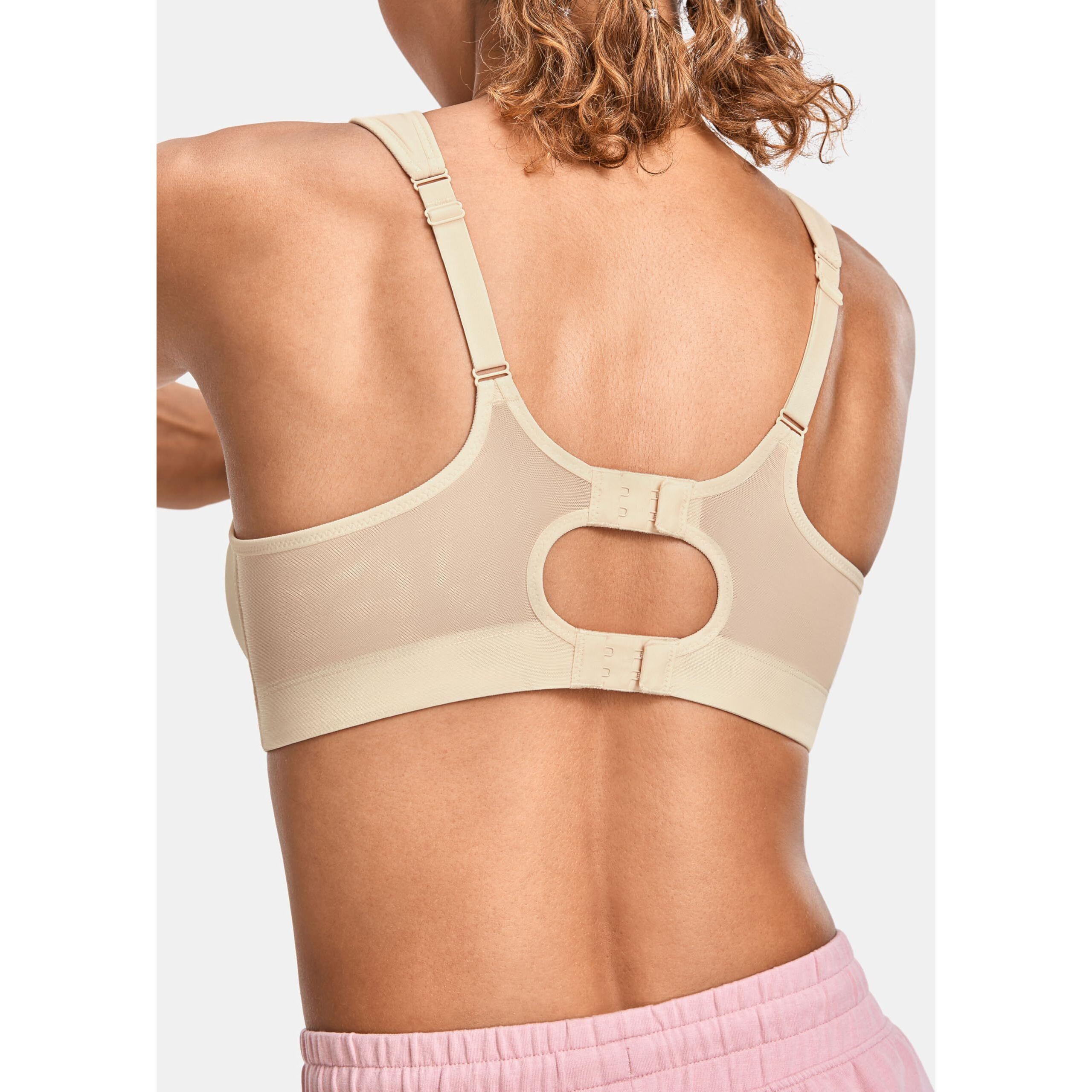 Syrokan Bounce Control Plus Size Sports Bras For Women High Support Double Back Hooks Full Coverage Padded Wireless Bra Oil Gray 42C