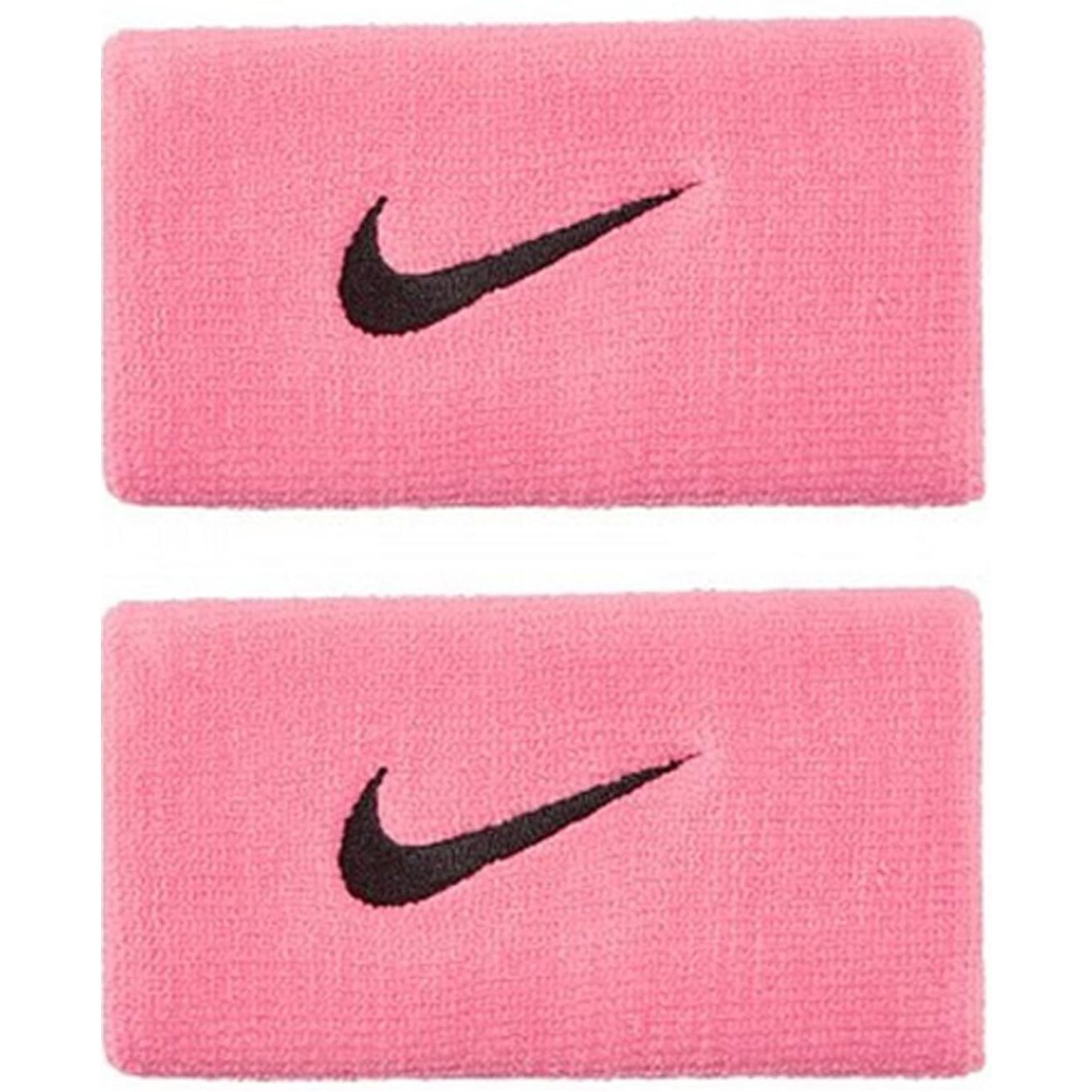 Nike Premier Doublewide Wristabands (1 Pair) - Stetchy, Comfortable Fit - Absorbent Fabric Helps Keep Your Hands Dry. (Pink/Oil Grey)
