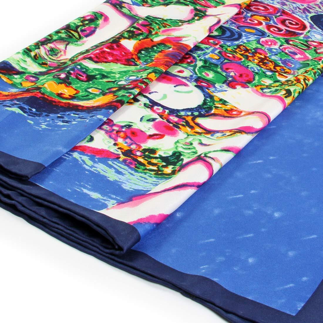 Scarfand's Mixed Colors Oil Paint Tie-Dye Spring Fashion Versatile Lightweight Infinity Scarves Head Wrap (Expressionism Blue)