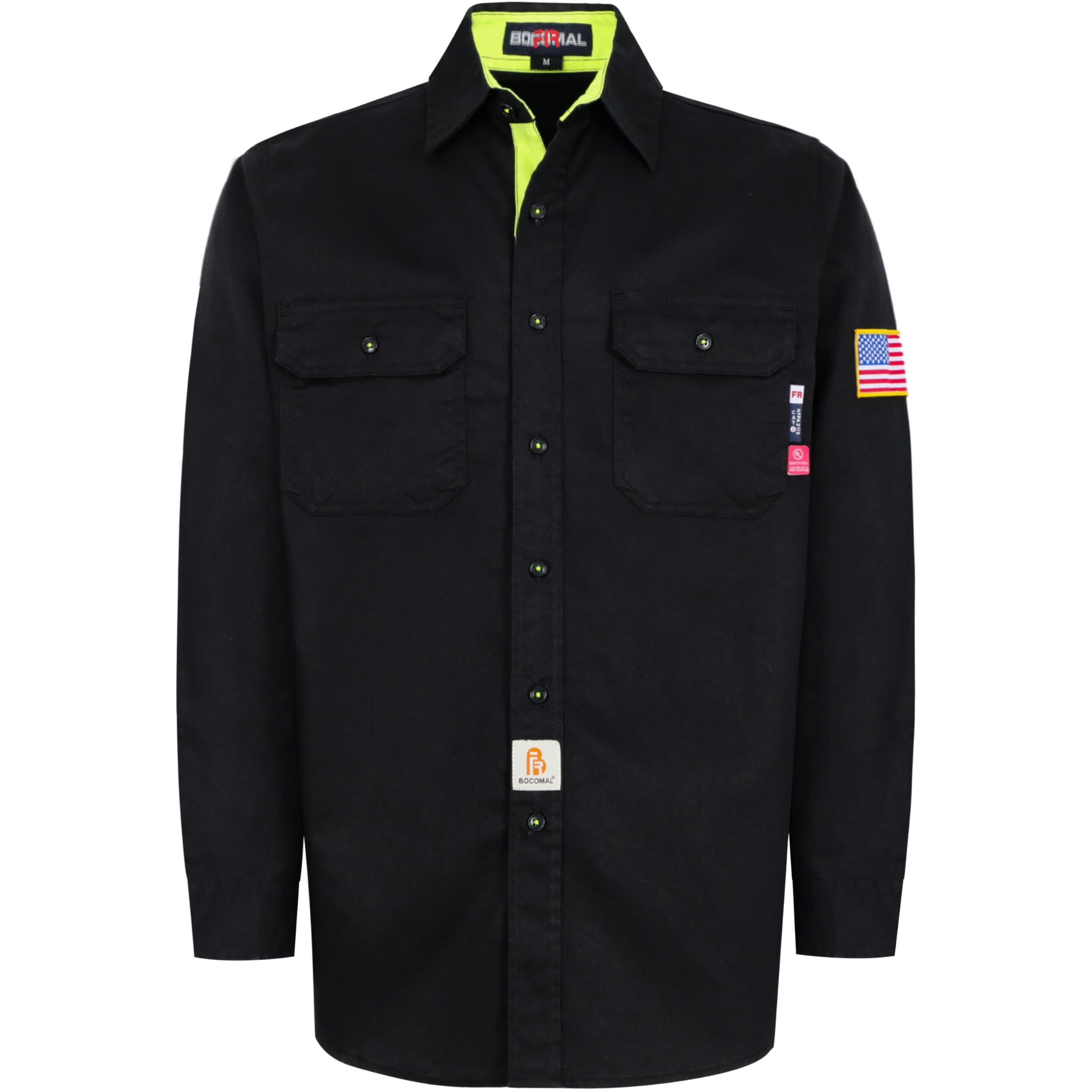 Bocomal Fr Shirts For Men Flame Resistant Light Weight Nfpa2112 Fire Retardant Welding Shirt Water & Oil Repellent Finish