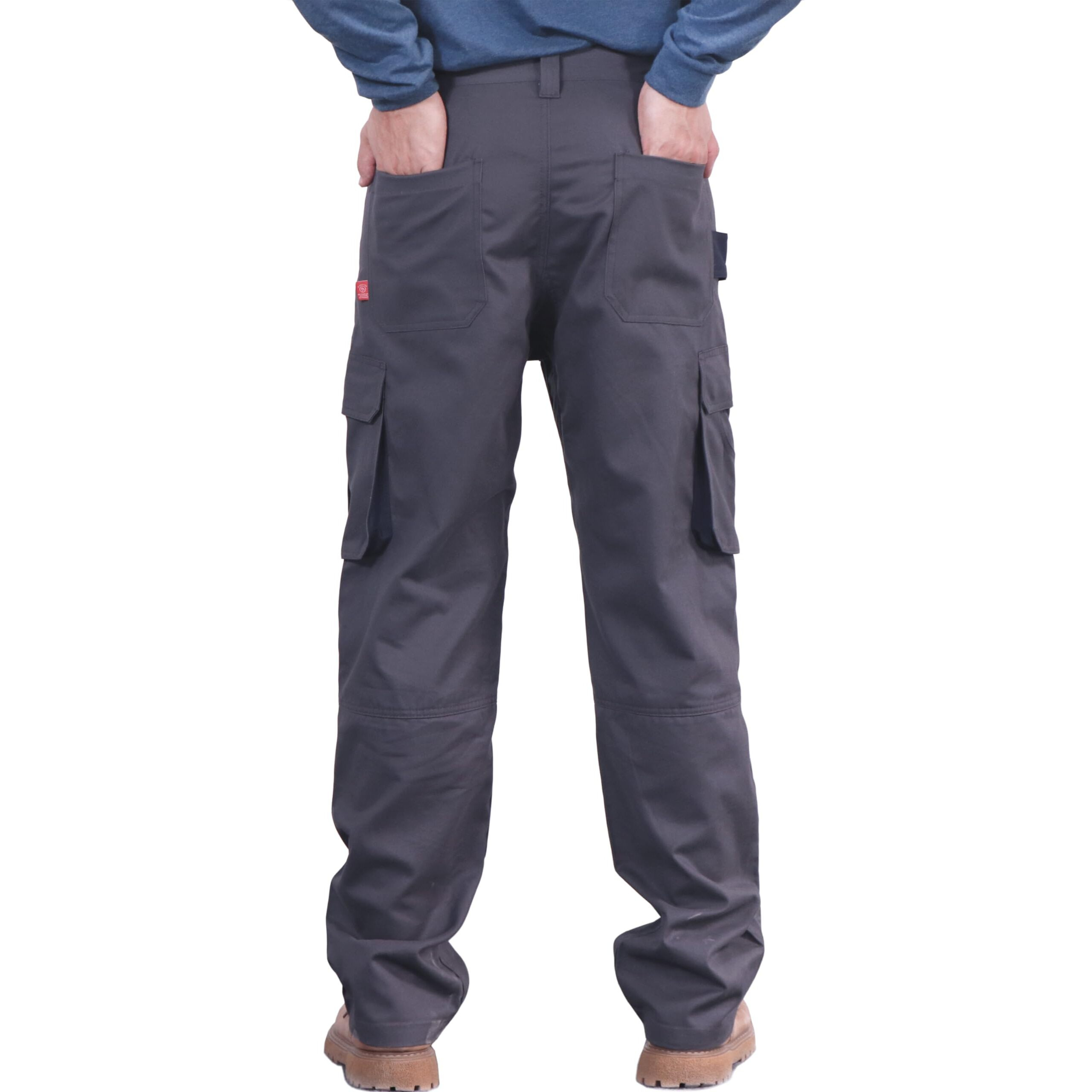 Bocomal Fr Pants For Men Utility Cargo Pockets Flame Resistant/Fire Retardant Carpenter Water Oil Repellent Finish Dark Grey