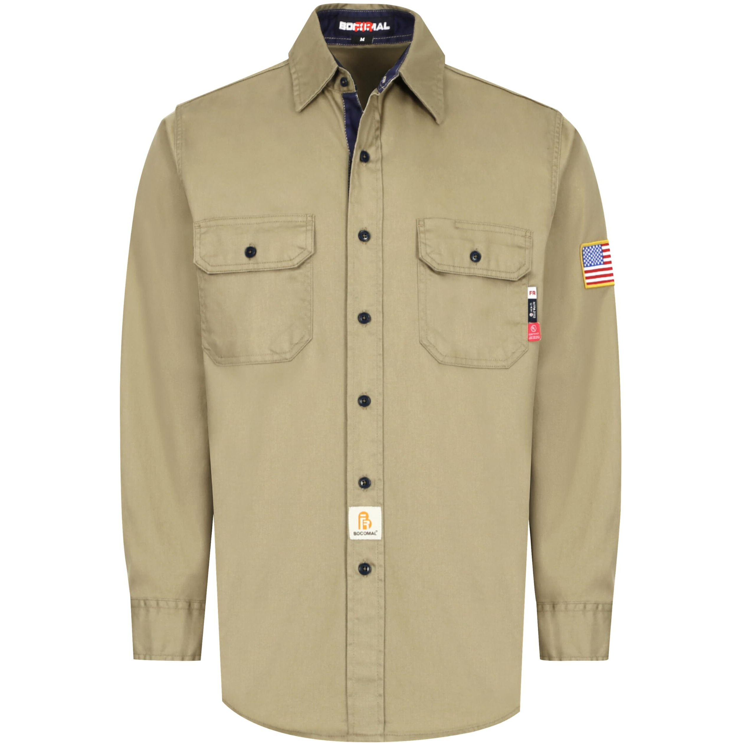 Bocomal Fr Shirts For Men Flame Resistant Light Weight Nfpa2112 Fire Retardant Welding Shirt Water & Oil Repellent Finish