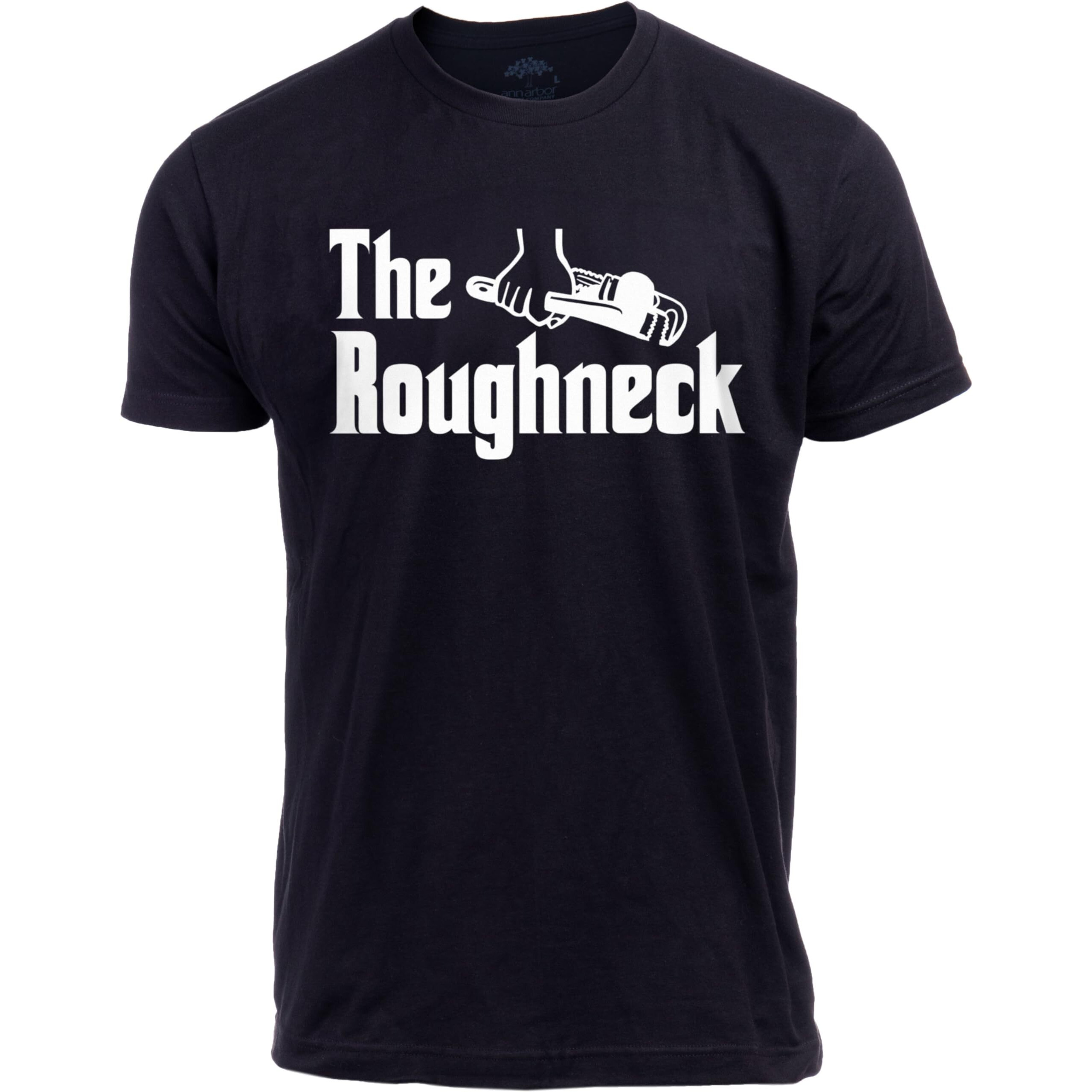 Ann Arbor T-Shirt Co. The Roughneck | Funny Oilfield Oil Field Worker Apprentice Journeyman Master Tee For Men Women Dad Grandpa-(Adult,2Xl) Black