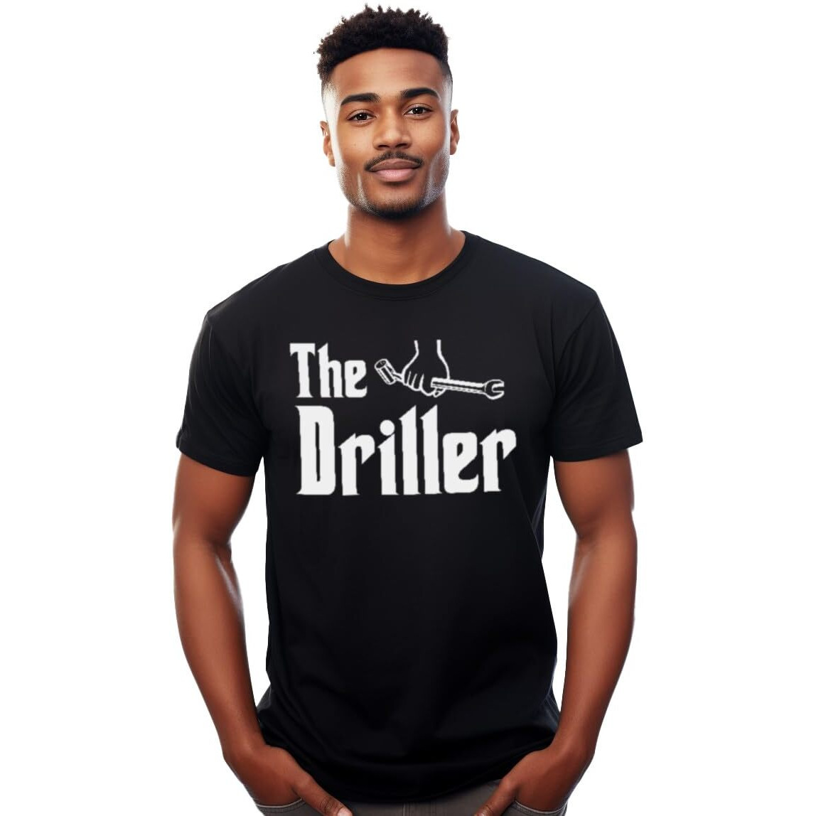 Ann Arbor T-Shirt Co. The Driller | Funny Well Drilling Oil Field Worker Apprentice Journeyman Master T-Shirt For Men Women Dad Grandpa-(Adult,L) Black