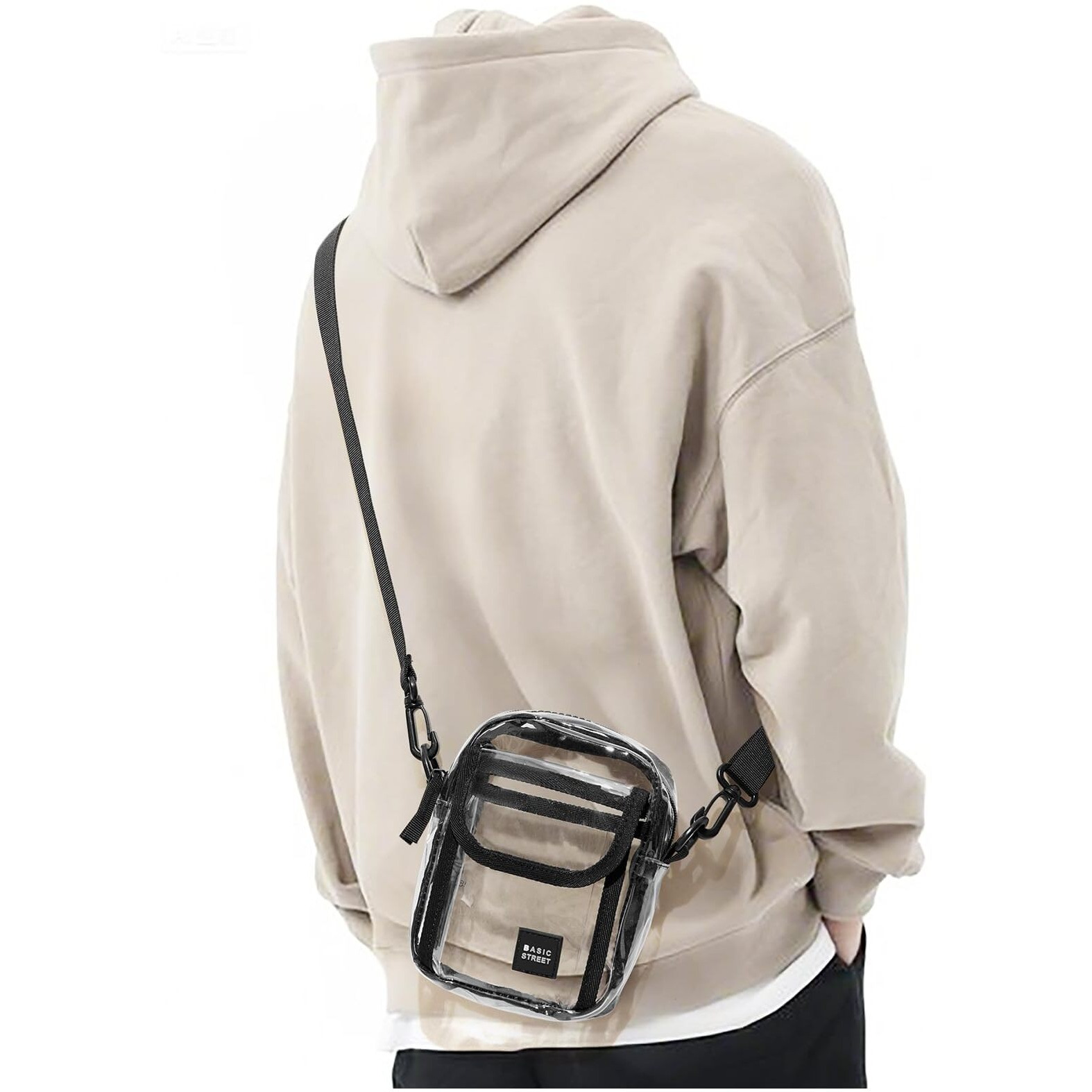Seafew Small Clear Purse Stadium Approved Crossbody Bag For Men And Women,Travel Wallet Passport Holder Phone Purse Unisex, Mini Messenger Satchel Bag For Women Fanny Pack Neck Pouch Bags