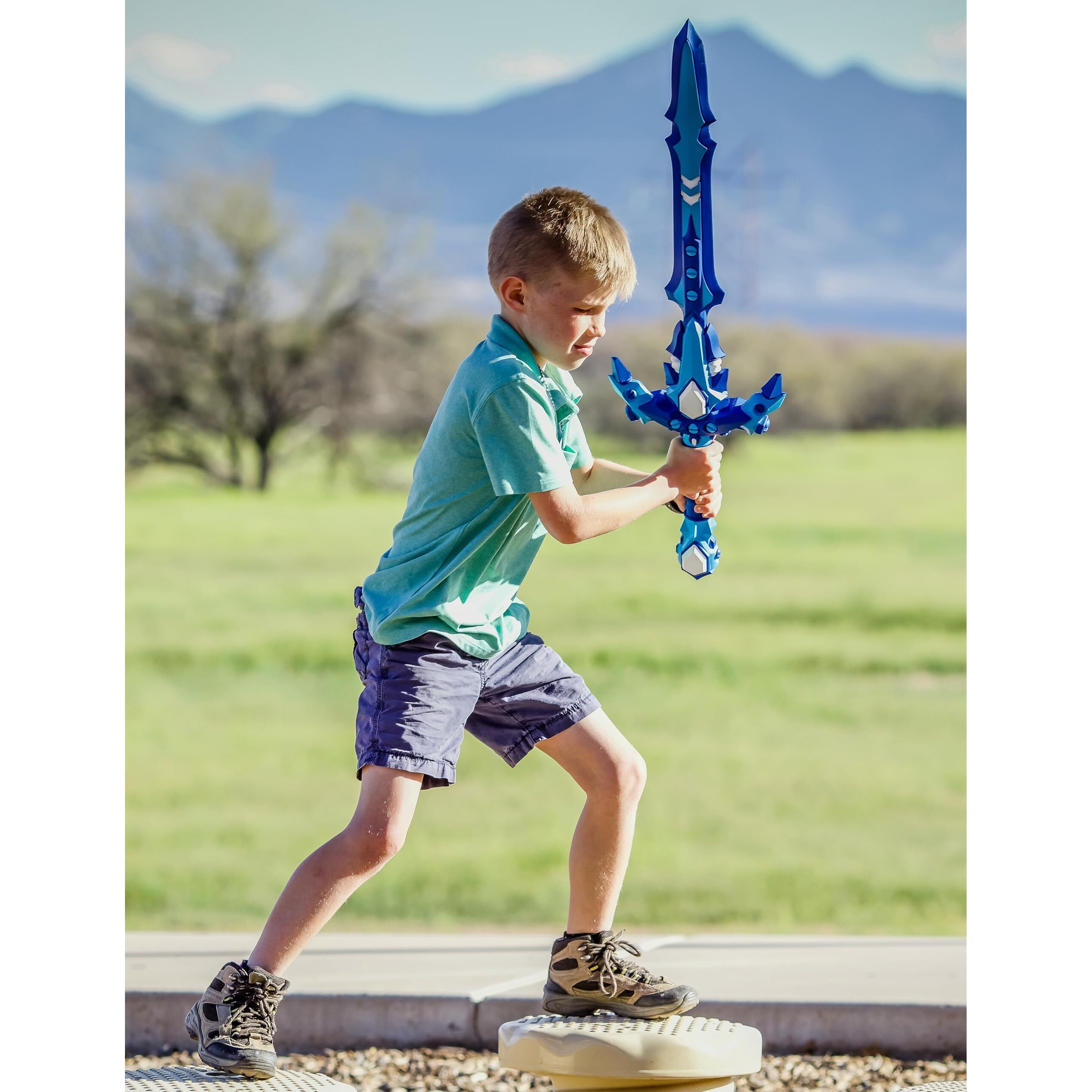 Formidable Toys 34 Inch Foam Sword - Voss Iss Blue And White - Customizable Toy Sword For Kids And Adults - Durable Polyurethane Foam For Play Fighting