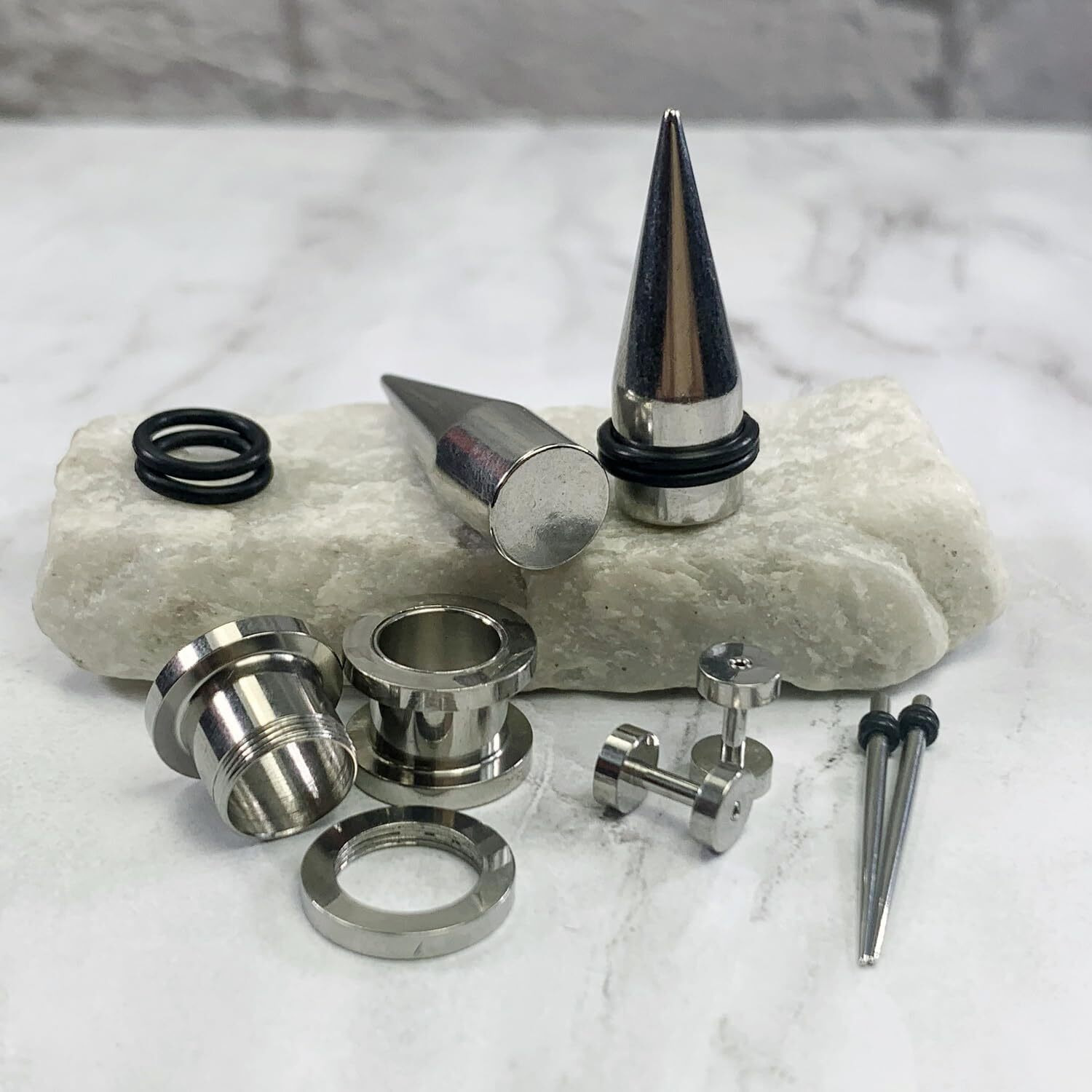 Bodyj4You 37Pc Ear Stretching Kit - Beginner Gauges 14G-00G Starter Set - Aftercare Jojoba Oil - Steel Tapers Screw Fit Tunnels Plugs - Women Eyelet Mens Earrings Expander Piercing Jewelry