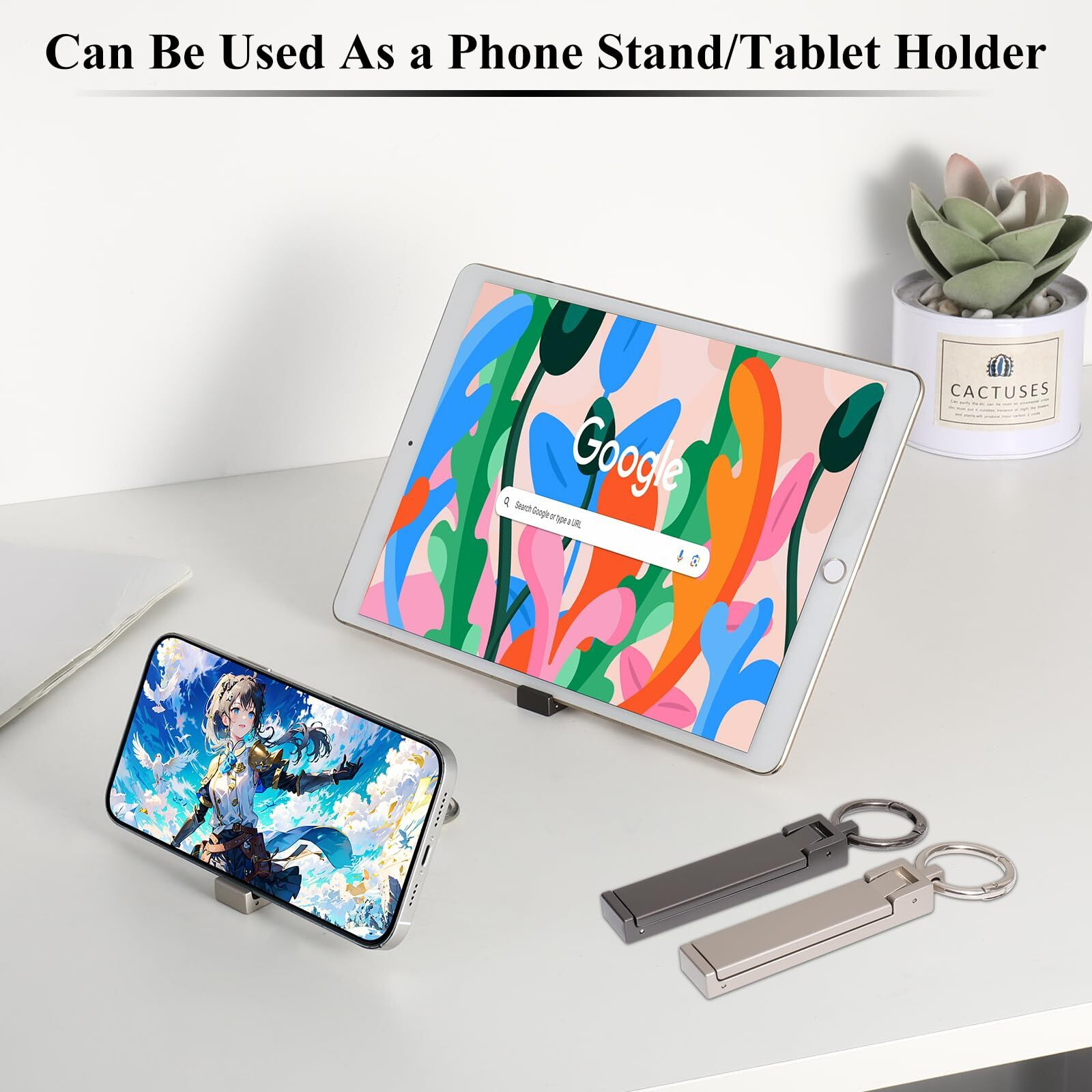 Bulfull Purse Hook For Table Desk Folding Handbag Holder Mobile Phone Stand Holder For Women Men (New Upgrade-Platinum)