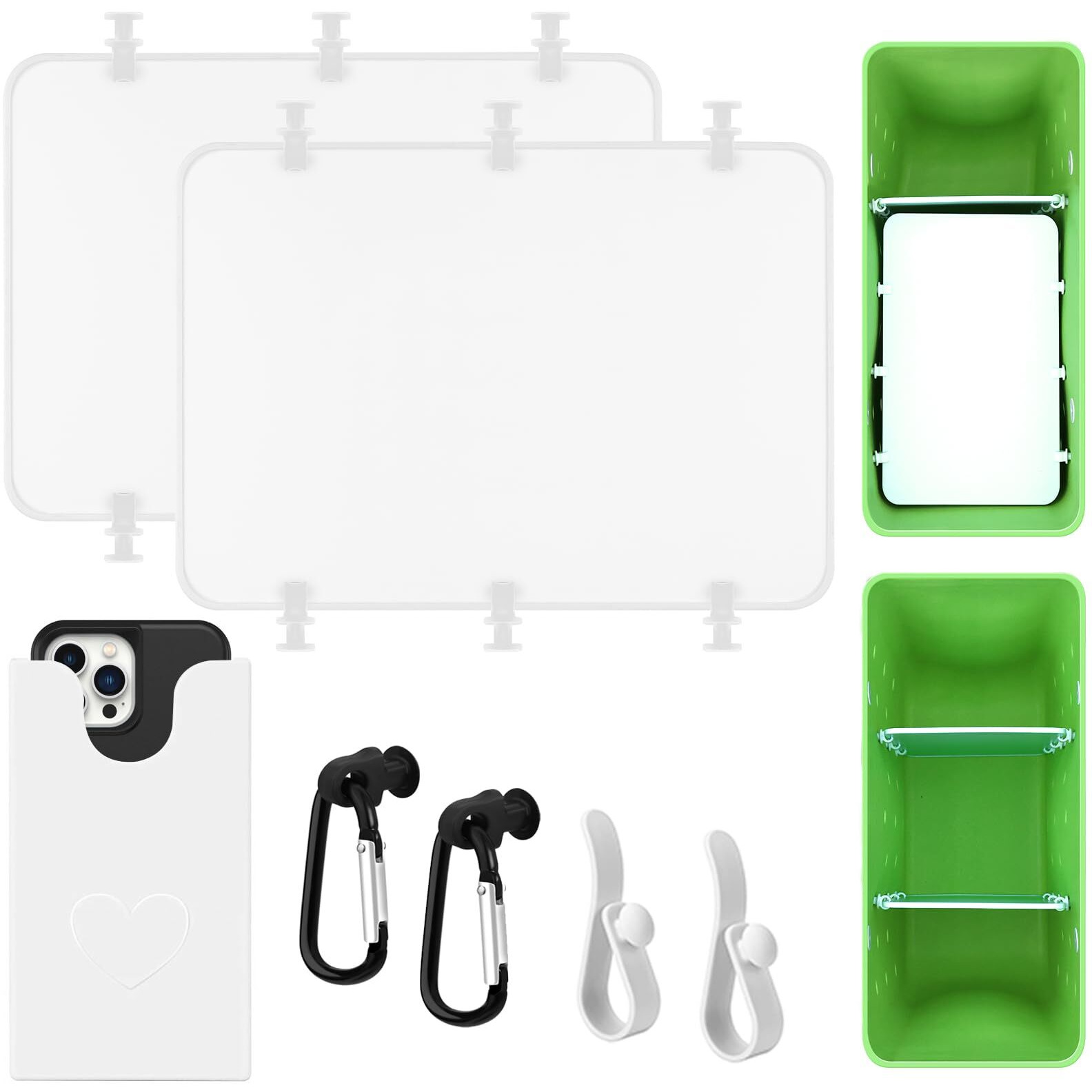 Kooterfun 7Pcs Divider Tray Set For Bogg Bag X-Large Original Accessories With Phone Holder & Key Hooks For Bogg Bag & Other Rubber Beach Bag, Organizer & Divide Space