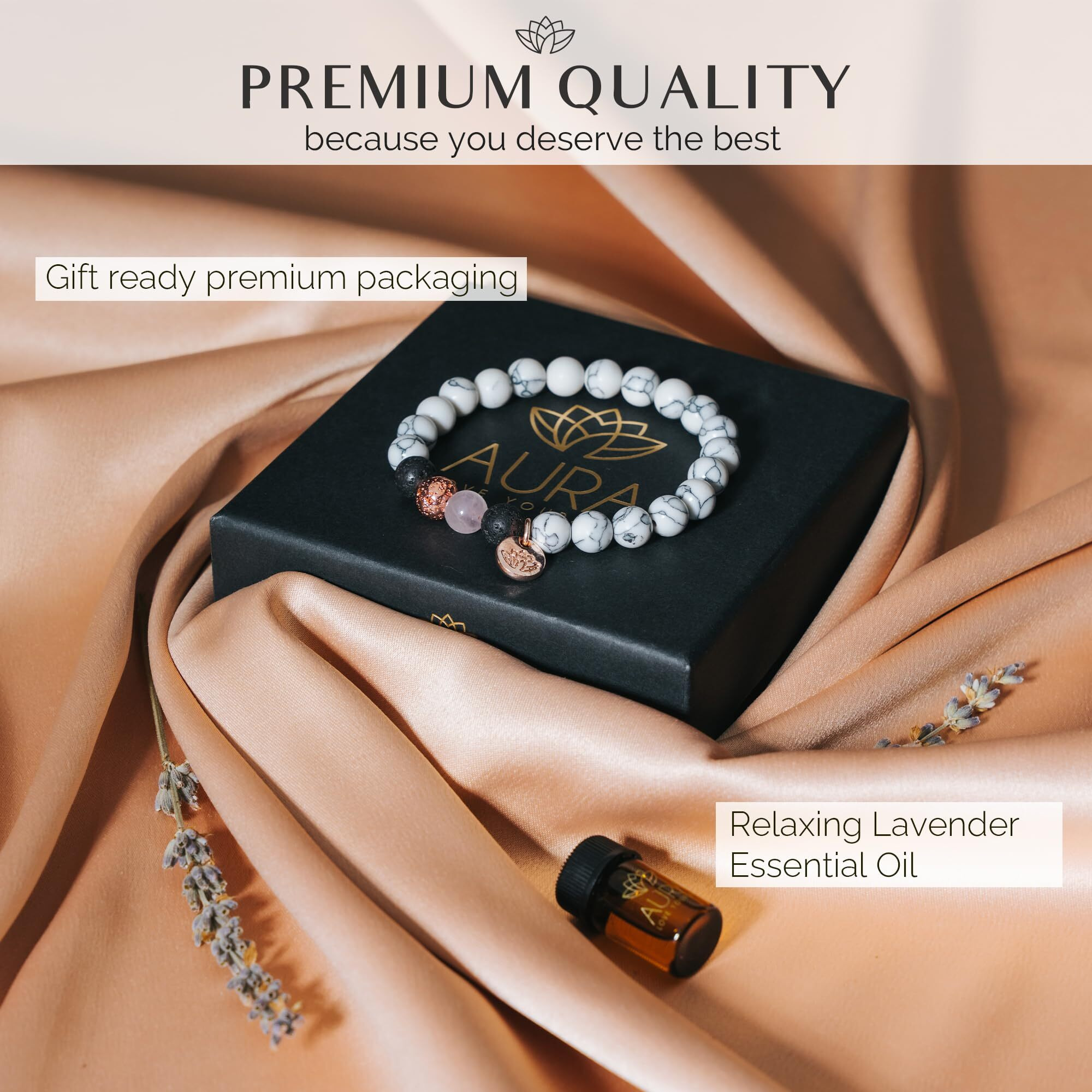 Lava Rock Diffuser Bracelet With Essential Oil Stone Beaded Bracelets For Women Yoga Beads Healing Crystal Gift For Mom Aromatherapy Stress Relief Self Care Spiritual Gifts For Women