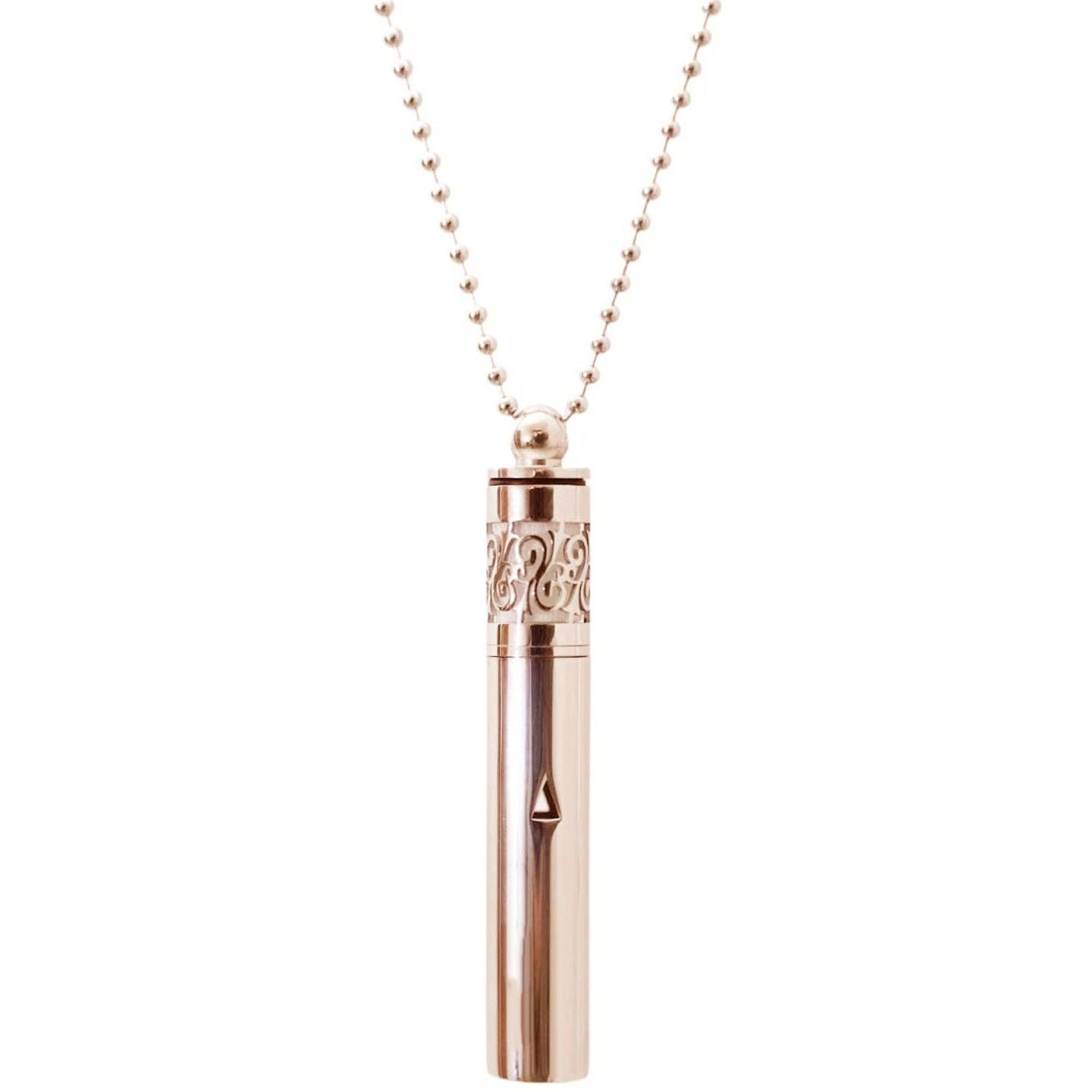Vicusse Stainless Steel Breathing Necklace For Women & Men Essential Oil Diffuser Necklace For Anxiety (A)
