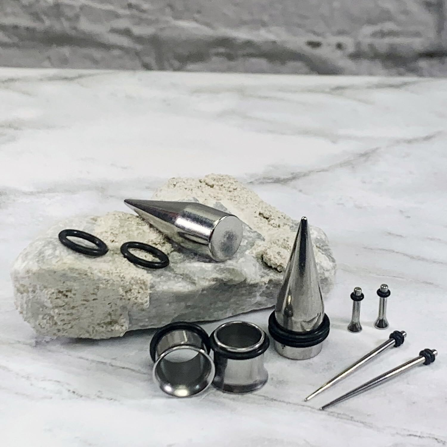 Bodyj4You 37Pc Ear Stretching Kit - Beginner Gauges 14G-00G Starter Set - Aftercare Jojoba Oil - Steel Tapers Single Flare Plugs Tunnels - Women Eyelet Mens Earrings Expander Piercing Jewelry
