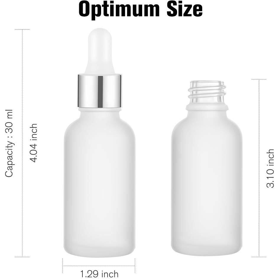 Prettycare Glass Dropper Bottles Set Of 99, 1Oz (30Ml) Frosted Empty Thick Bottles Bulk With Leakproof Silver Caps - With Labels & Funnels For For Storage, Travel,Essential Oils, Diy Serums