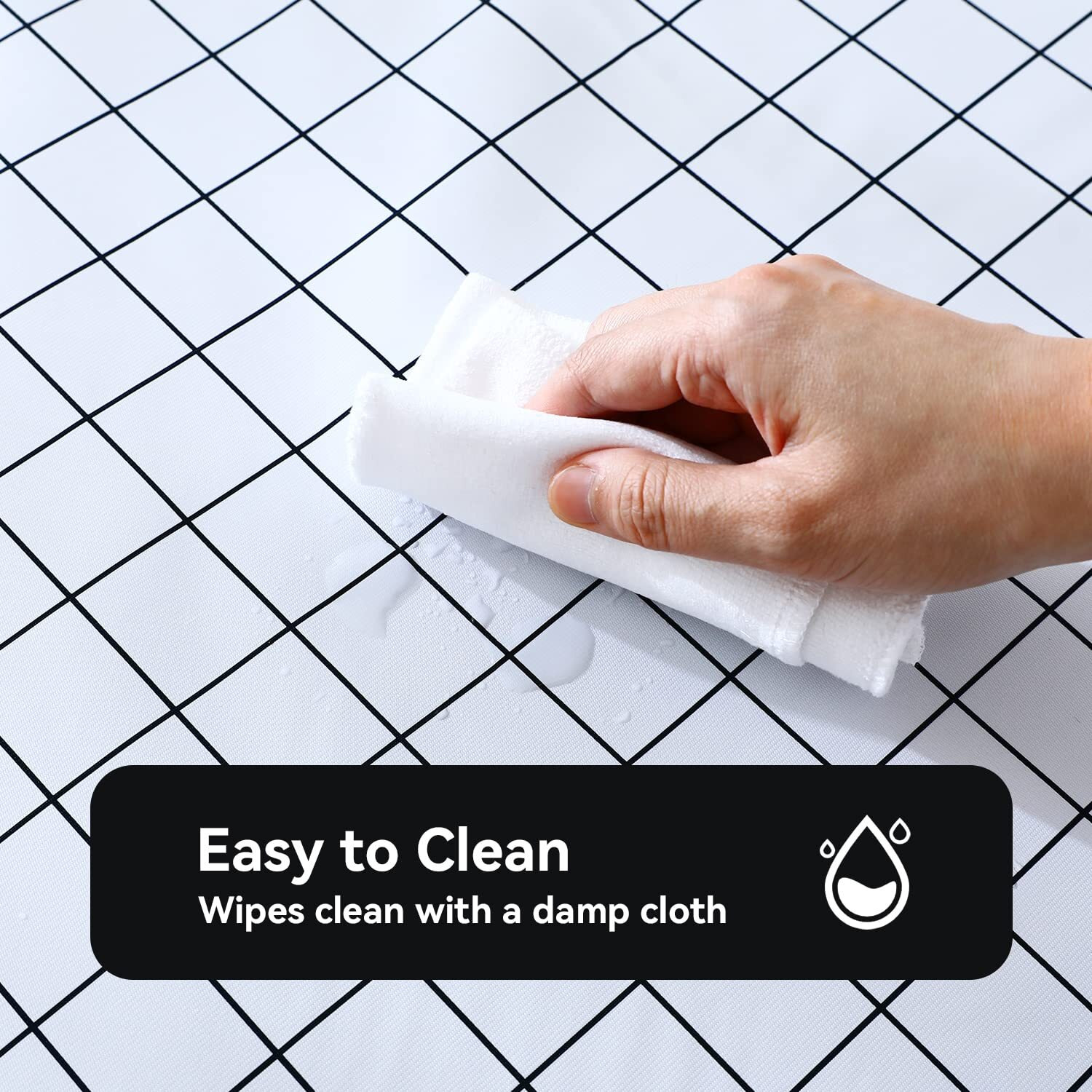 Romanstile Rectangle Plastic Tablecloth, 100% Waterproof Oil-Proof Checkered Pvc Table Cloths, Heavy Duty Vinyl Table Covers For Dining, Camping, Picnic, Outdoor - 60 X 102 Inch, White